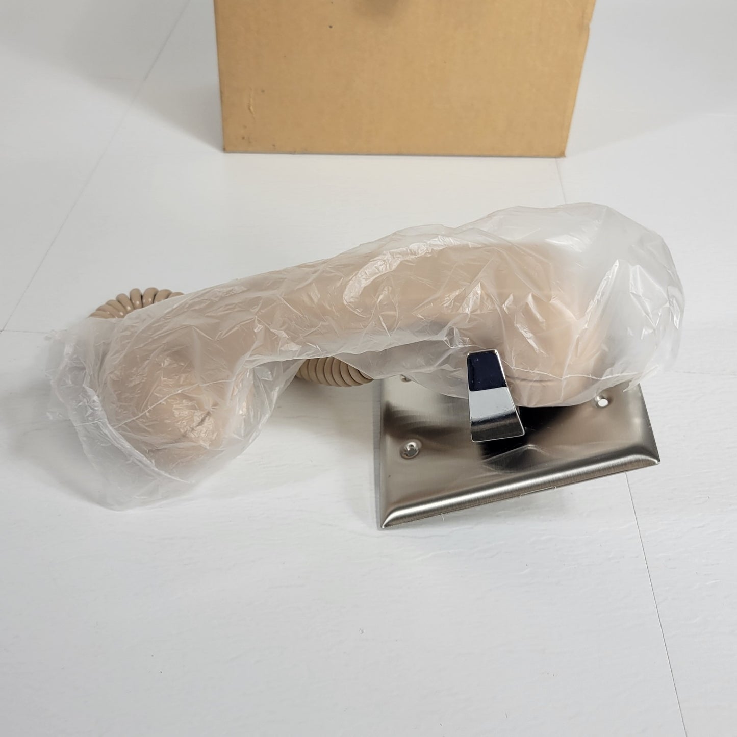 Lowell TCA2-BG Vintage Telephone Handset Hookswitch Tan Wall Mount Plate