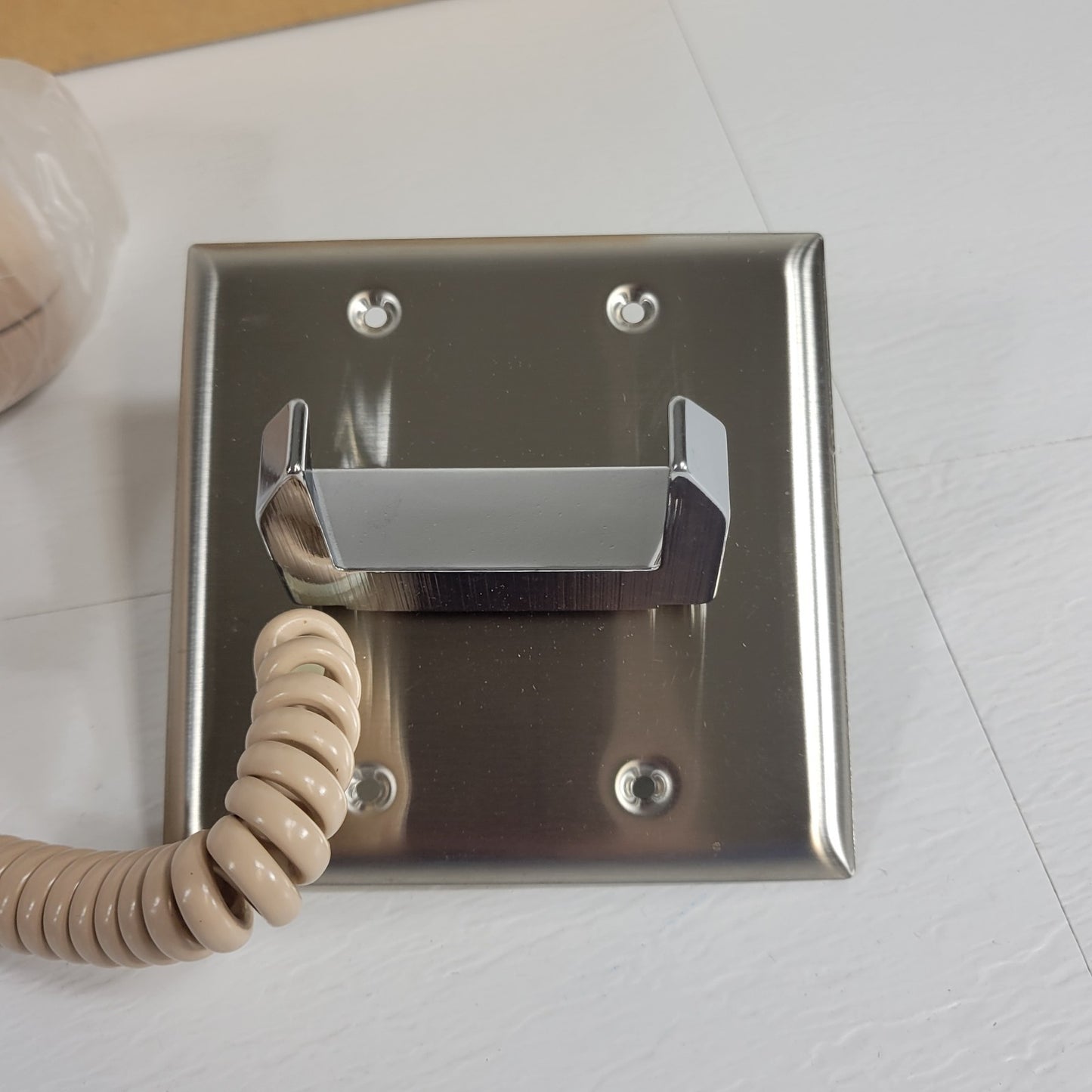 Lowell TCA2-BG Vintage Telephone Handset Hookswitch Tan Wall Mount Plate