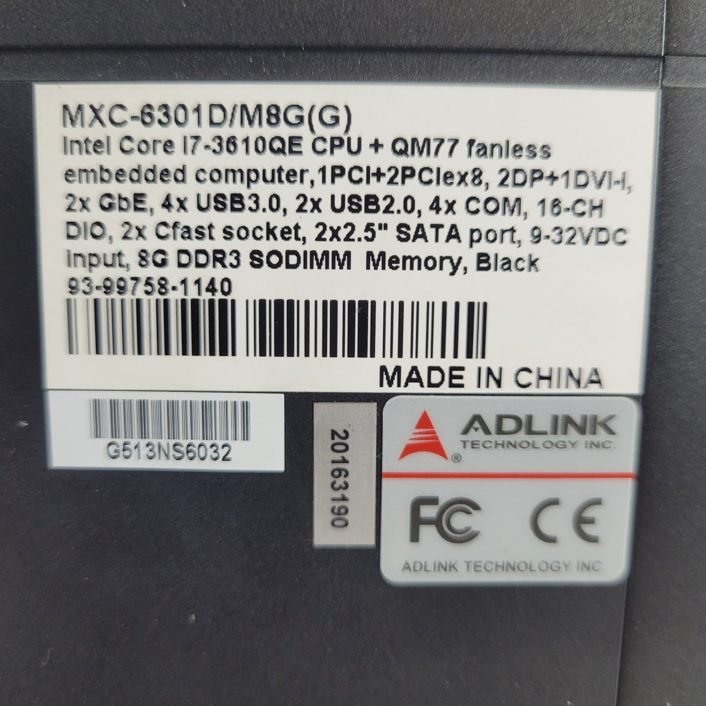 Adlink MXC-6031D/M8G (G) Matrix Fanless Rugged I/O Industrial PC Computer i7