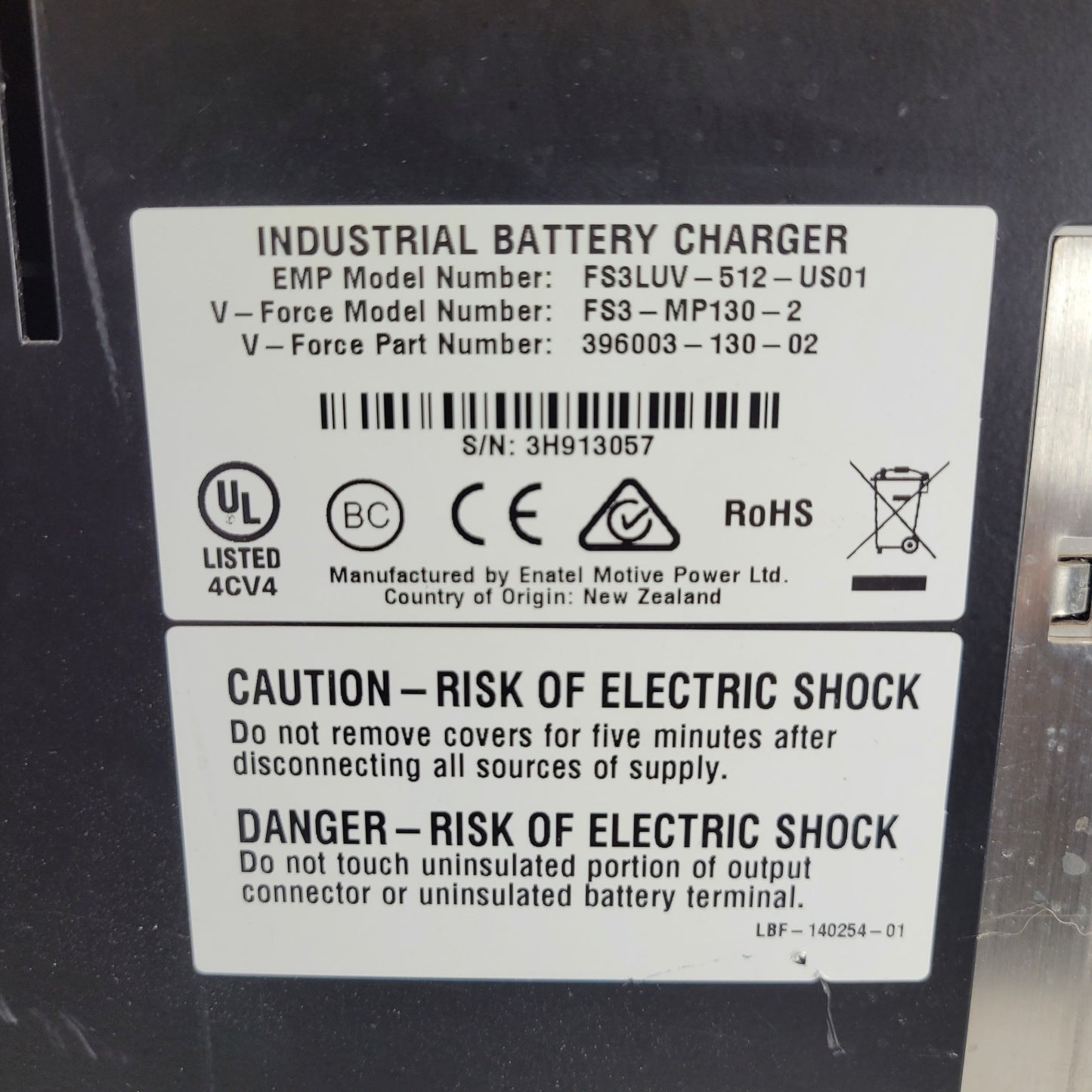 VForce  FS3-MP130-2 Industrial Modular Battery Charger V-HFM 240V AC 3PH 36V DC