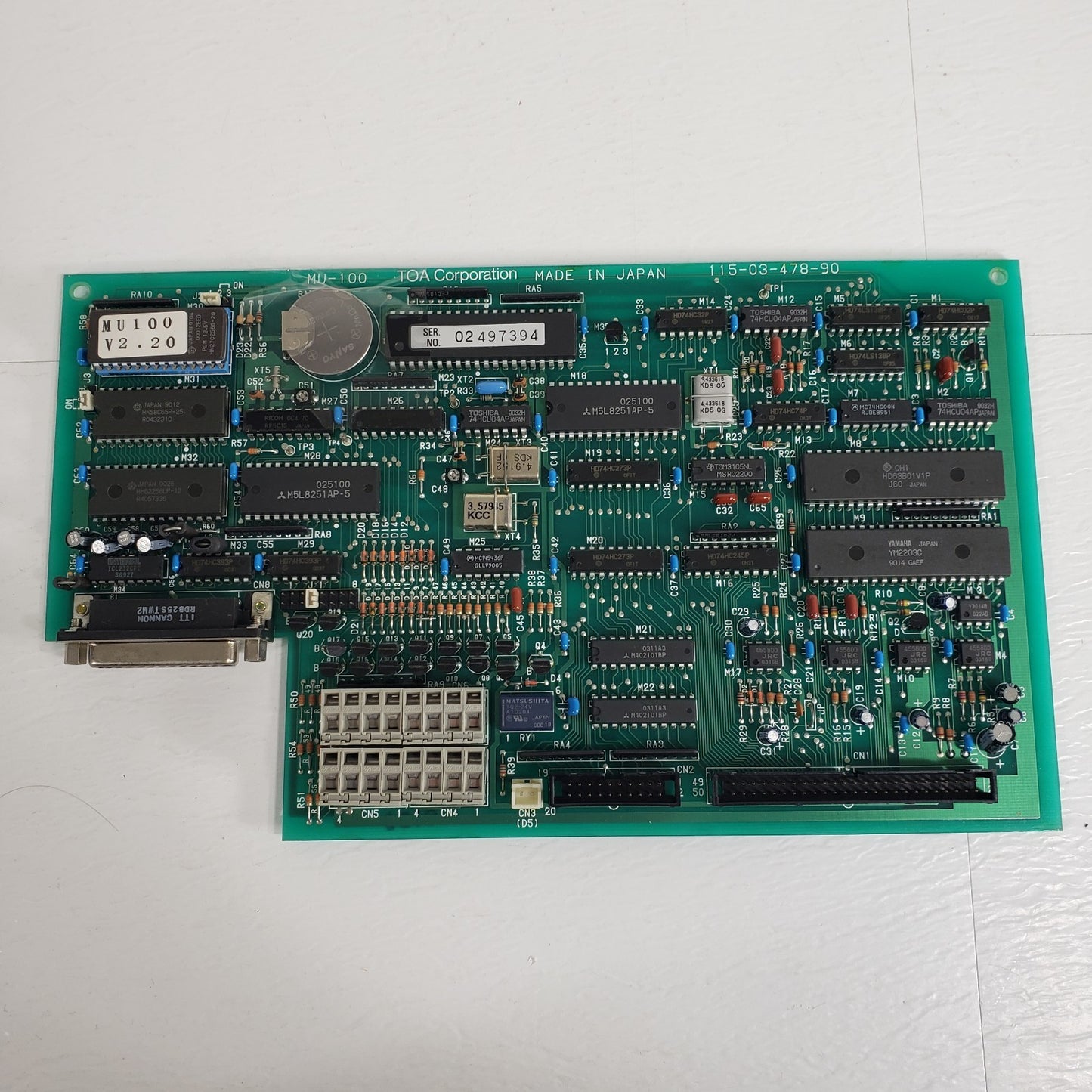 TOA MU-100 Printed Circuit Board PCB V2.20 115-03-478-90 Amplifier Control