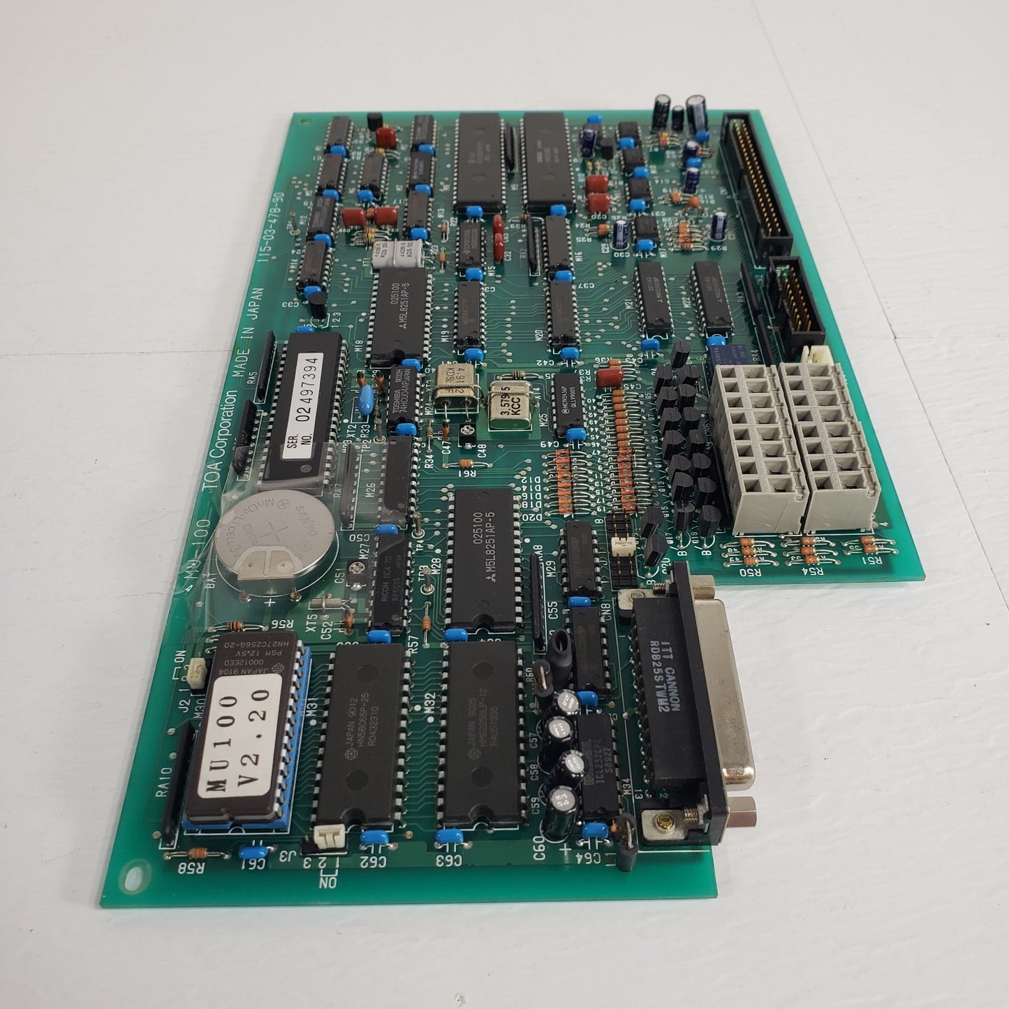 TOA MU-100 Printed Circuit Board PCB V2.20 115-03-478-90 Amplifier Control
