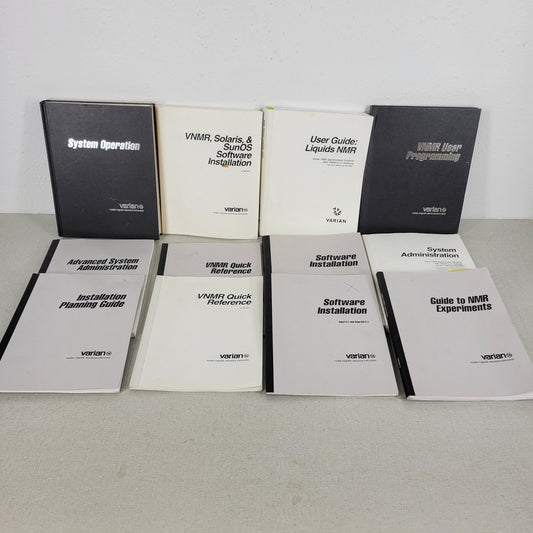 Varian NMR Nuclear Magnetic Resonance Spectrometer Manual Collection v5.1 v6.1C