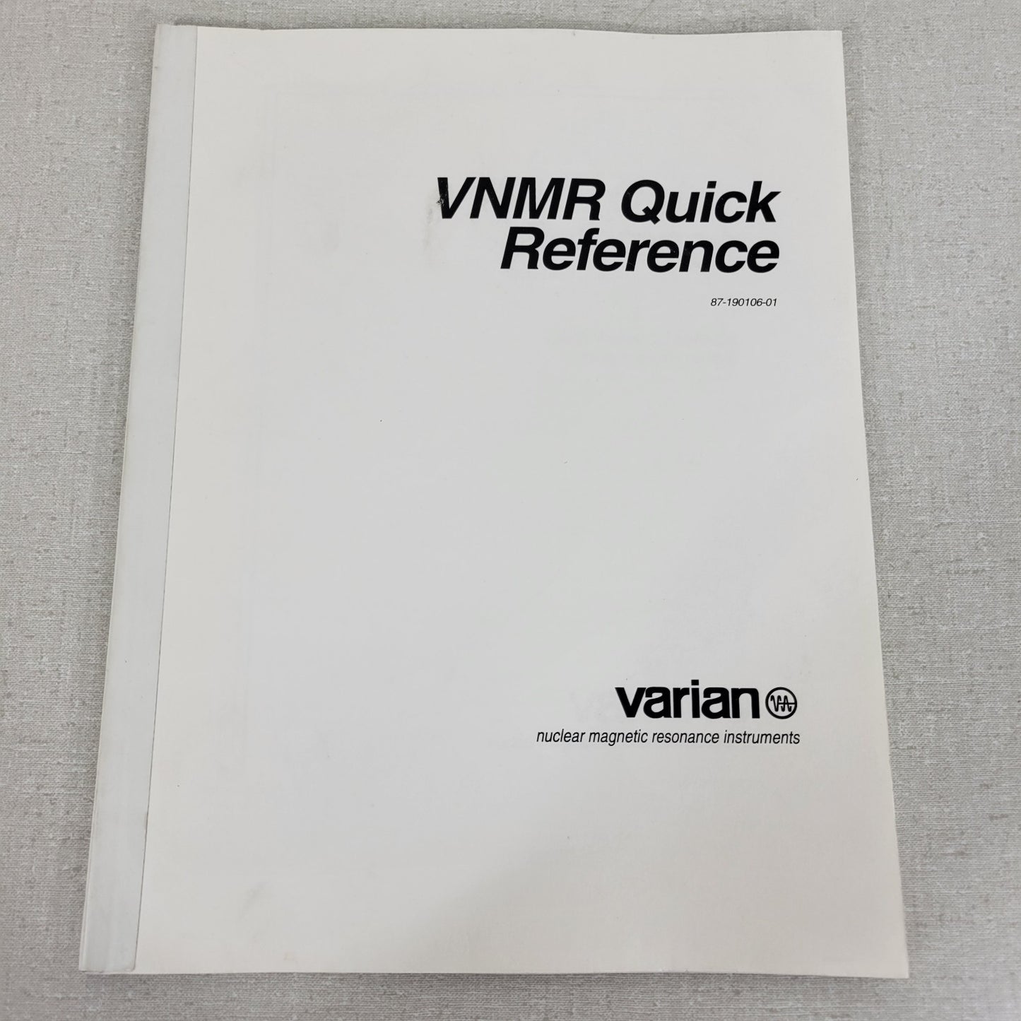 Varian NMR Nuclear Magnetic Resonance Spectrometer Manual Collection v5.1 v6.1C