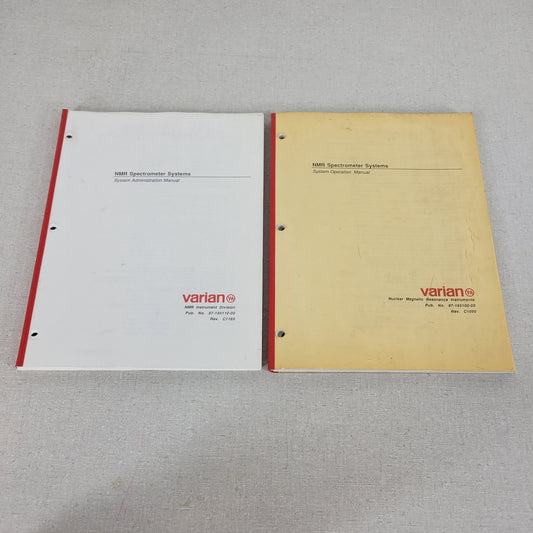 Varian NMR Spectrometer System Administration Operation Manual Rev C1189 C1090