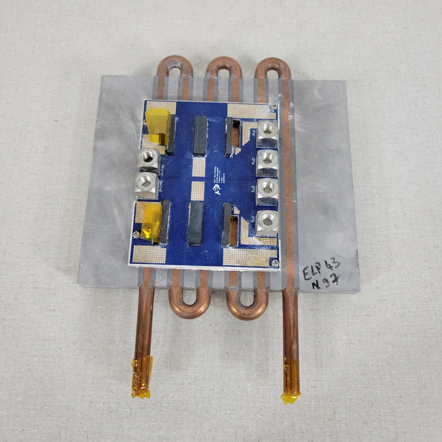 DCX Tank Winding ELP43 Decoupled Water Cooled Heatsink made at CU Boulder 2019