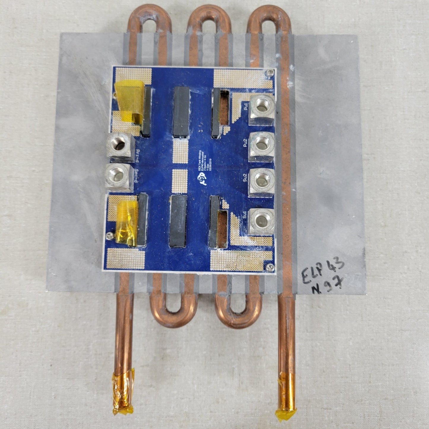 DCX Tank Winding ELP43 Decoupled Water Cooled Heatsink made at CU Boulder 2019