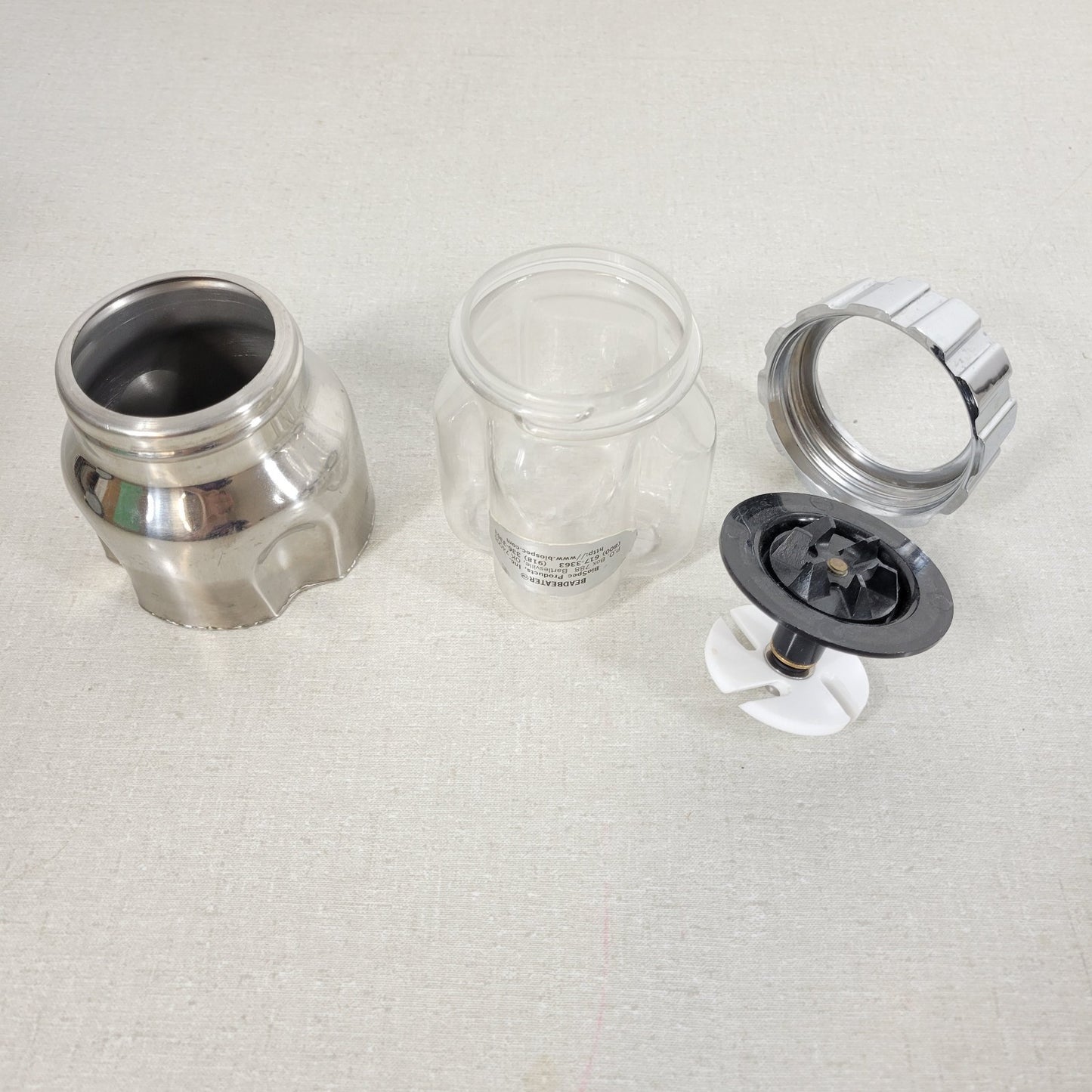 BioSpec BeadBeater Accessories and Chamber Jar Containers with Blend Attachments