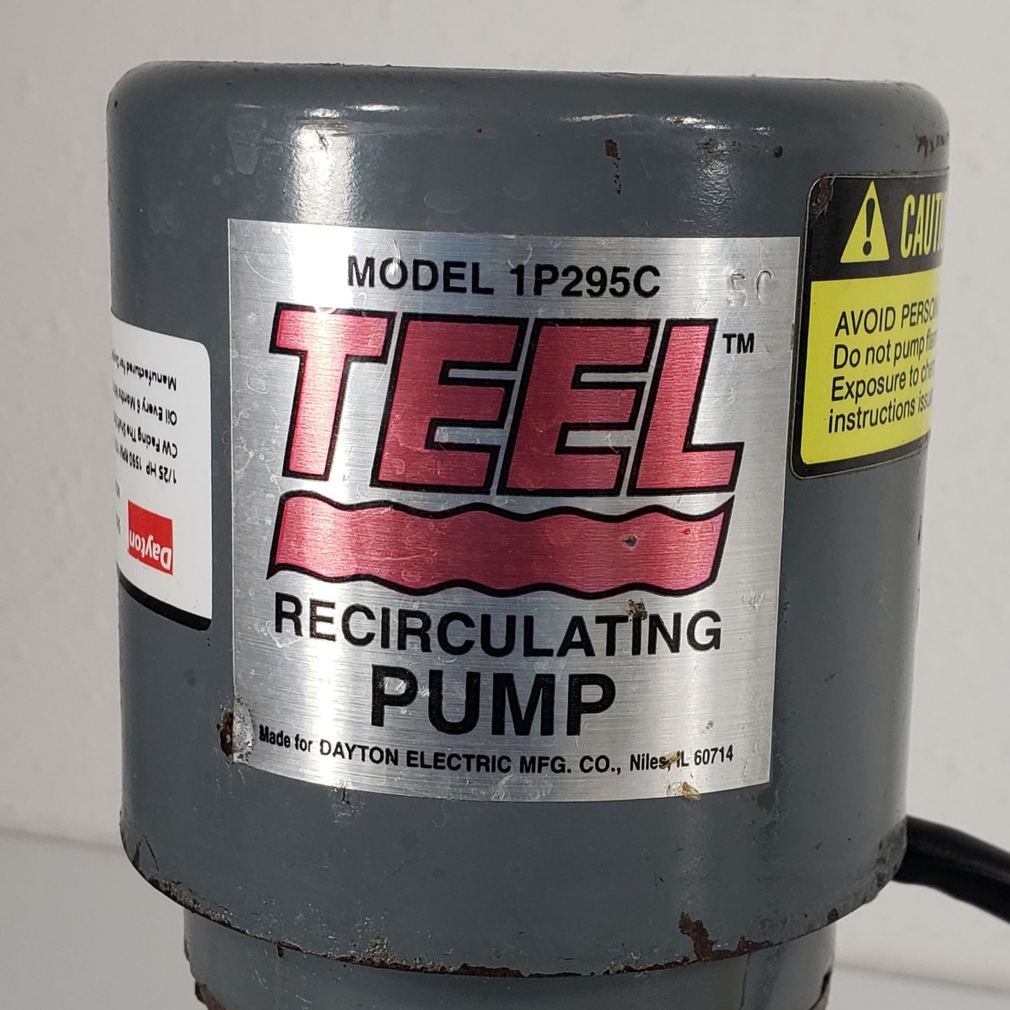 Tested TEEL 1P295C Recirculating Water Pump Hydronic Heating Dayton Motor 9M537A