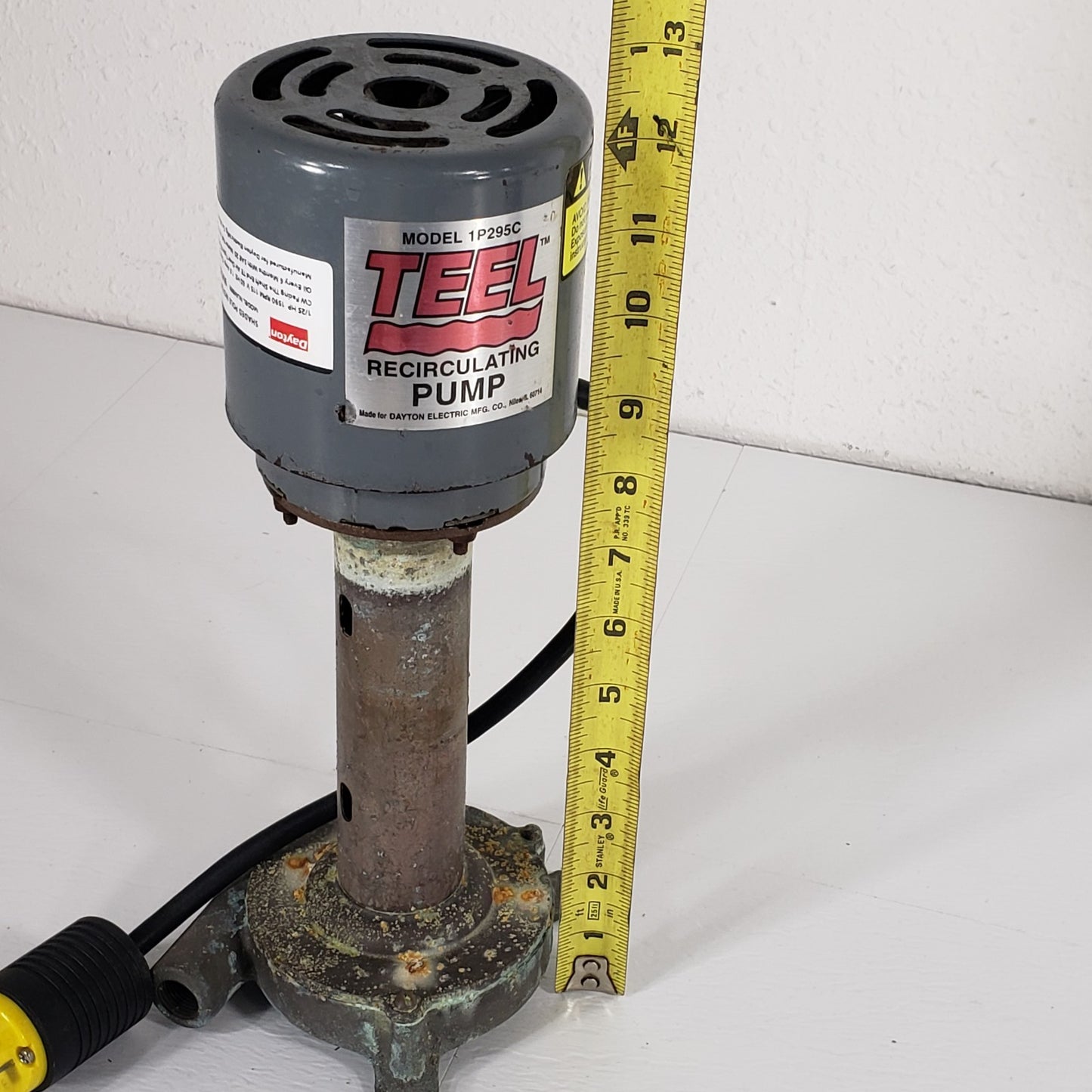 Tested TEEL 1P295C Recirculating Water Pump Hydronic Heating Dayton Motor 9M537A