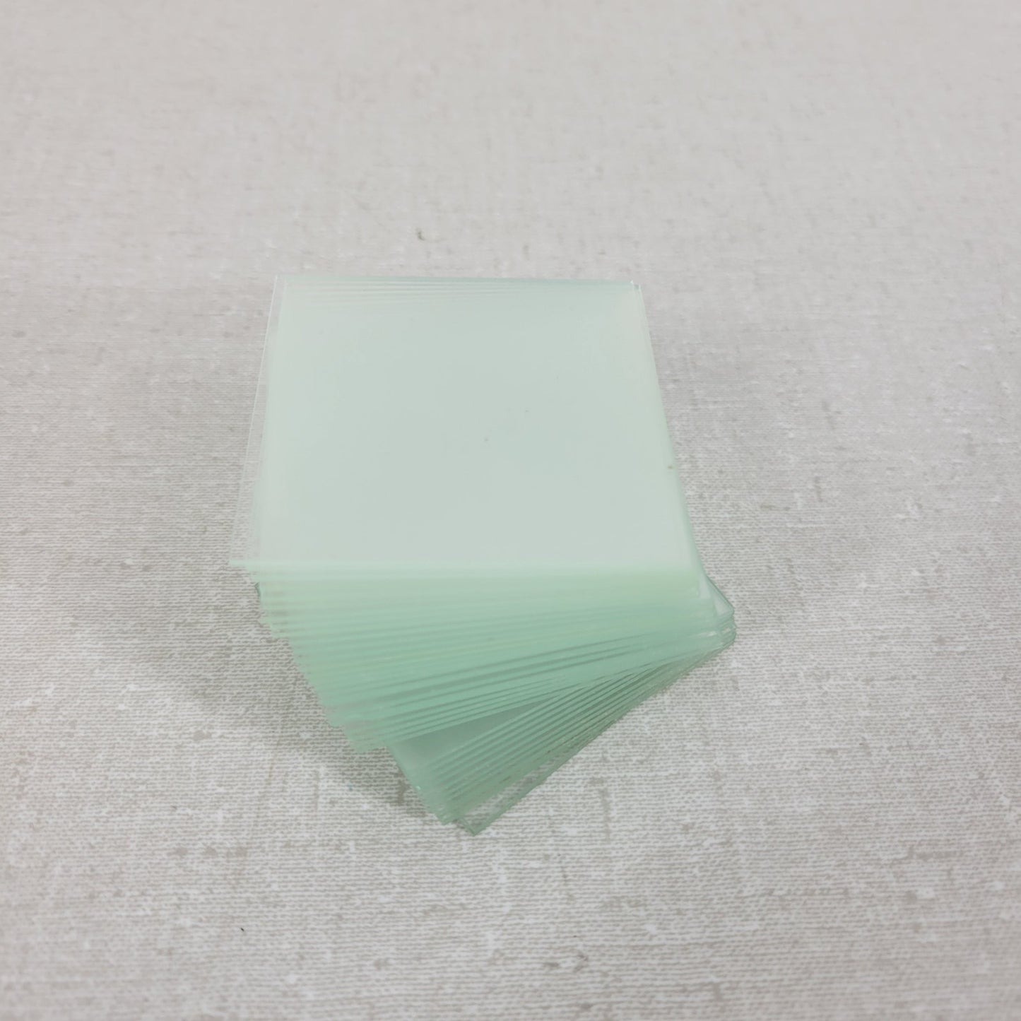Vintage Leitz Cover Glass Plate 2" x 2" Ground Edges Made In USA 69021, 35 Count