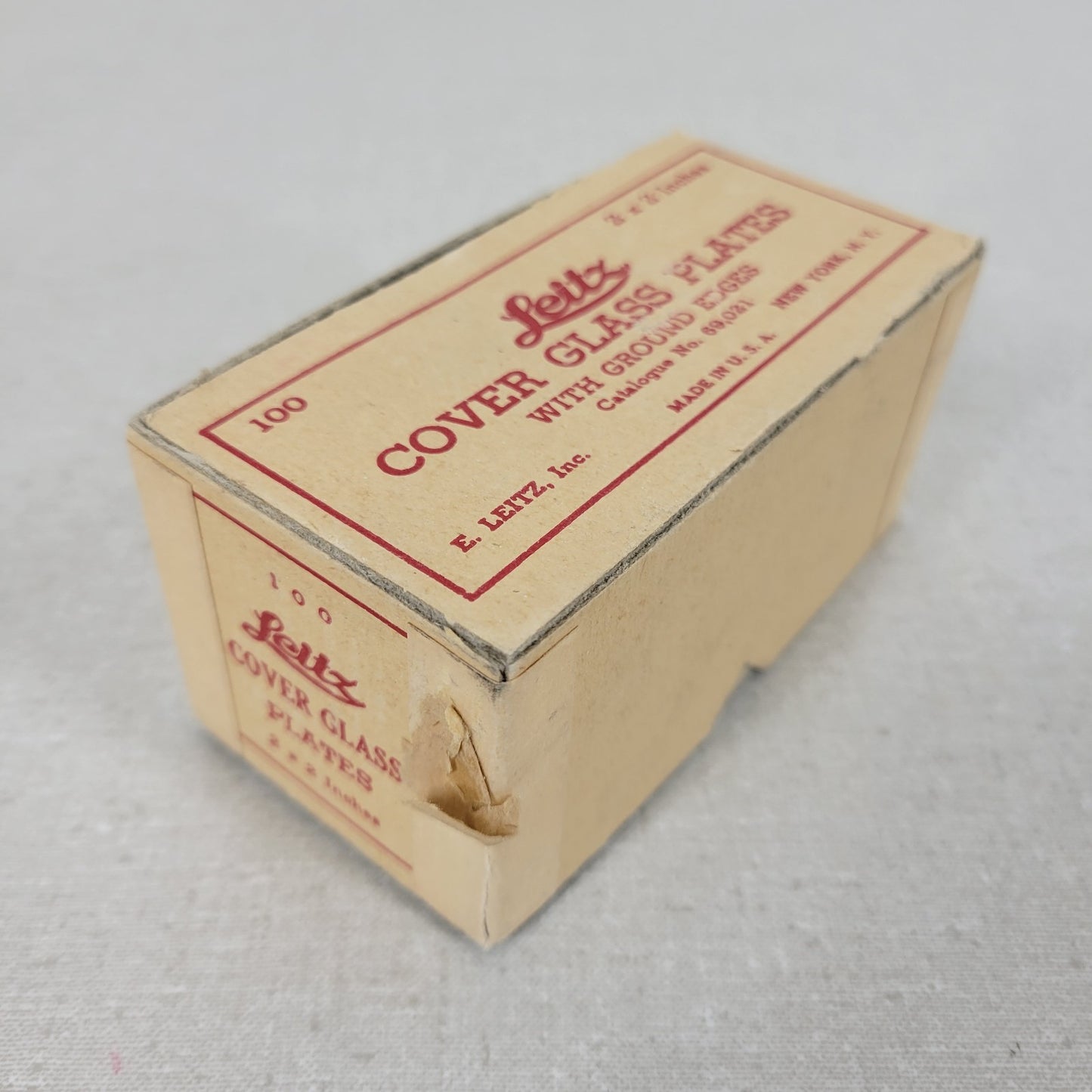 Vintage Leitz Cover Glass Plate 2" x 2" Ground Edges Made In USA 69021, 35 Count