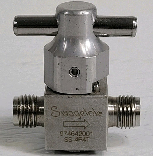 Swagelok SS-4P4T 1/4" Quarter Turn Plug Stainless Steel High Vacuum Mini Valve