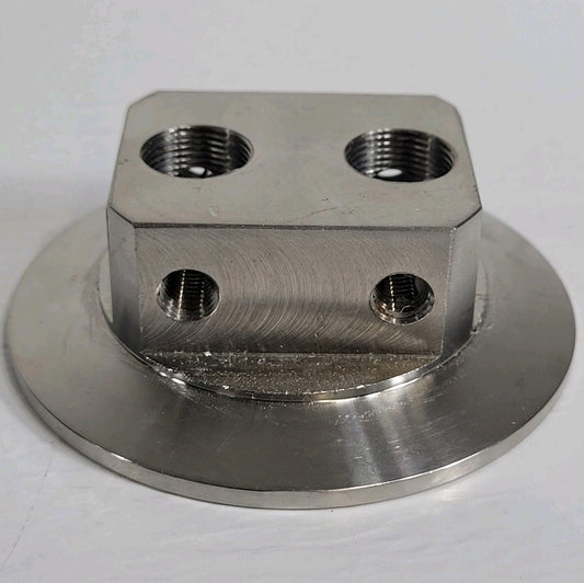 KF50 NW50 Manifold Valve Body 2-Port Stainless Steel for High Vacuum System