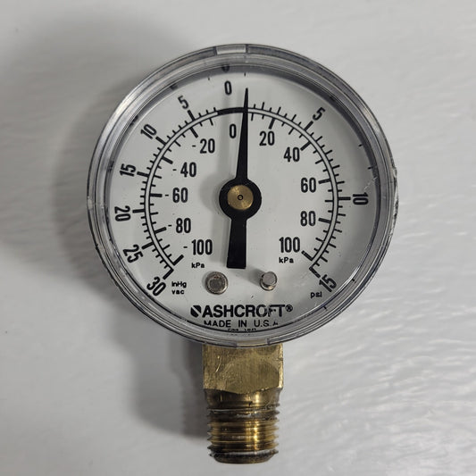 Ashcroft 733-18R Compound Pressure Gauge 30inHg - 15psi (-100kPa To 100kPa) Male