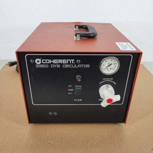 TESTED WORKING Coherent 5920 Dye Circulator Jet and Pump Loops 1 Quart Tank