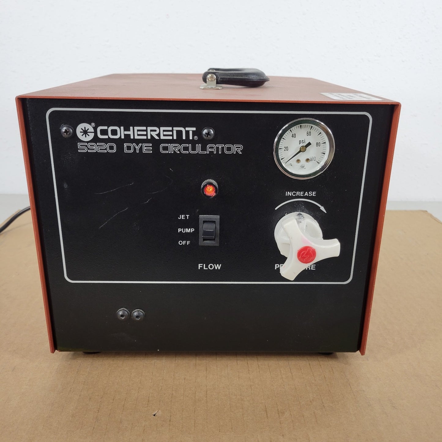 TESTED WORKING Coherent 5920 Dye Circulator Jet and Pump Loops 1 Quart Tank