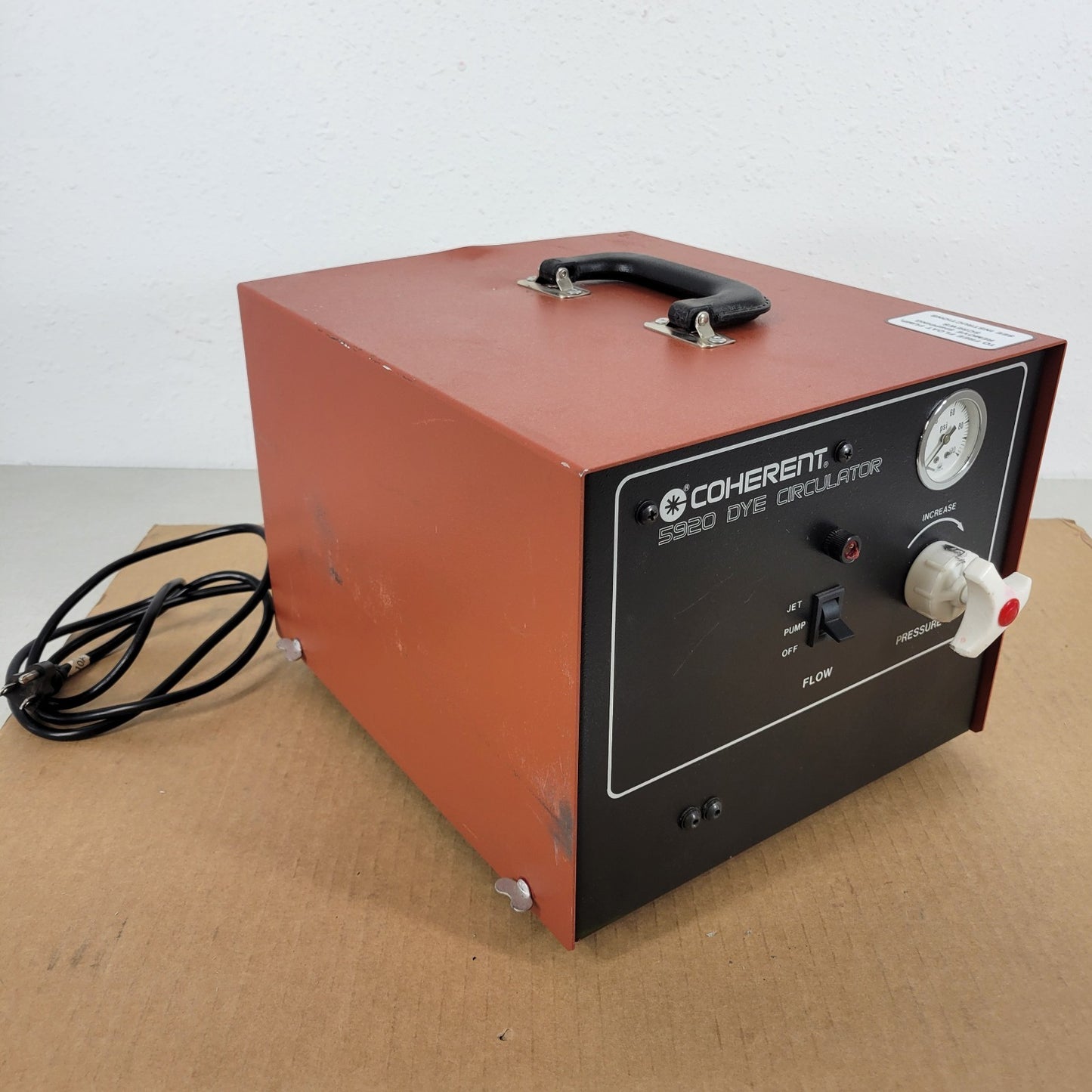 TESTED WORKING Coherent 5920 Dye Circulator Jet and Pump Loops 1 Quart Tank