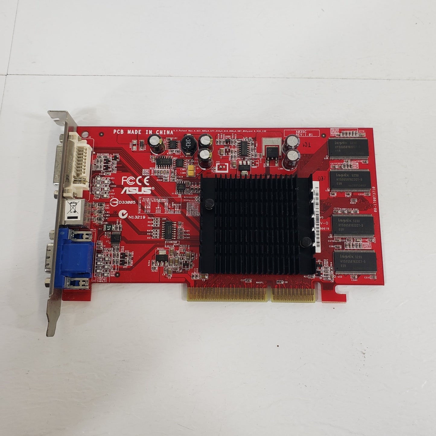 Asus A9550-TD-128M Radeon 9550 128MB AGP Video Graphics Card VGA DVI-I S Video