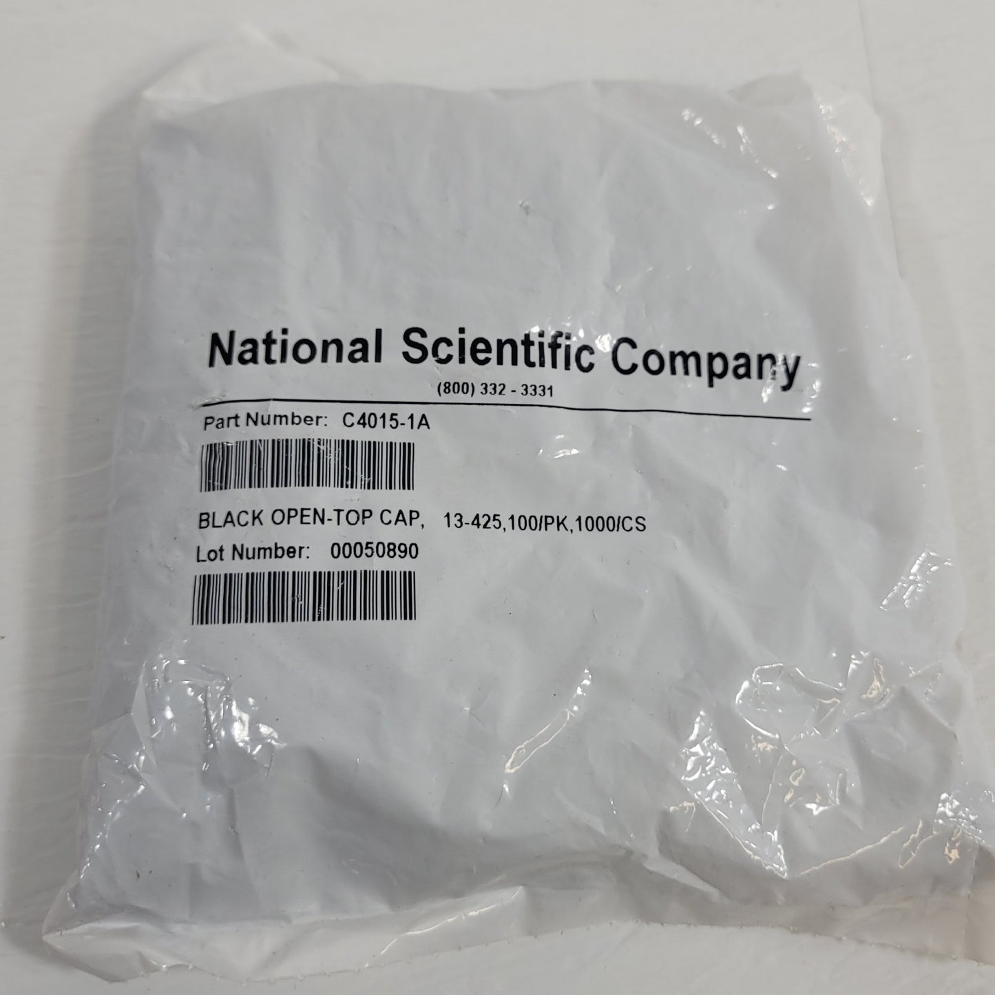 National Scientific C4015-90 Clear 4ml Vial Kit 100 Tubes & Black Open Top Caps