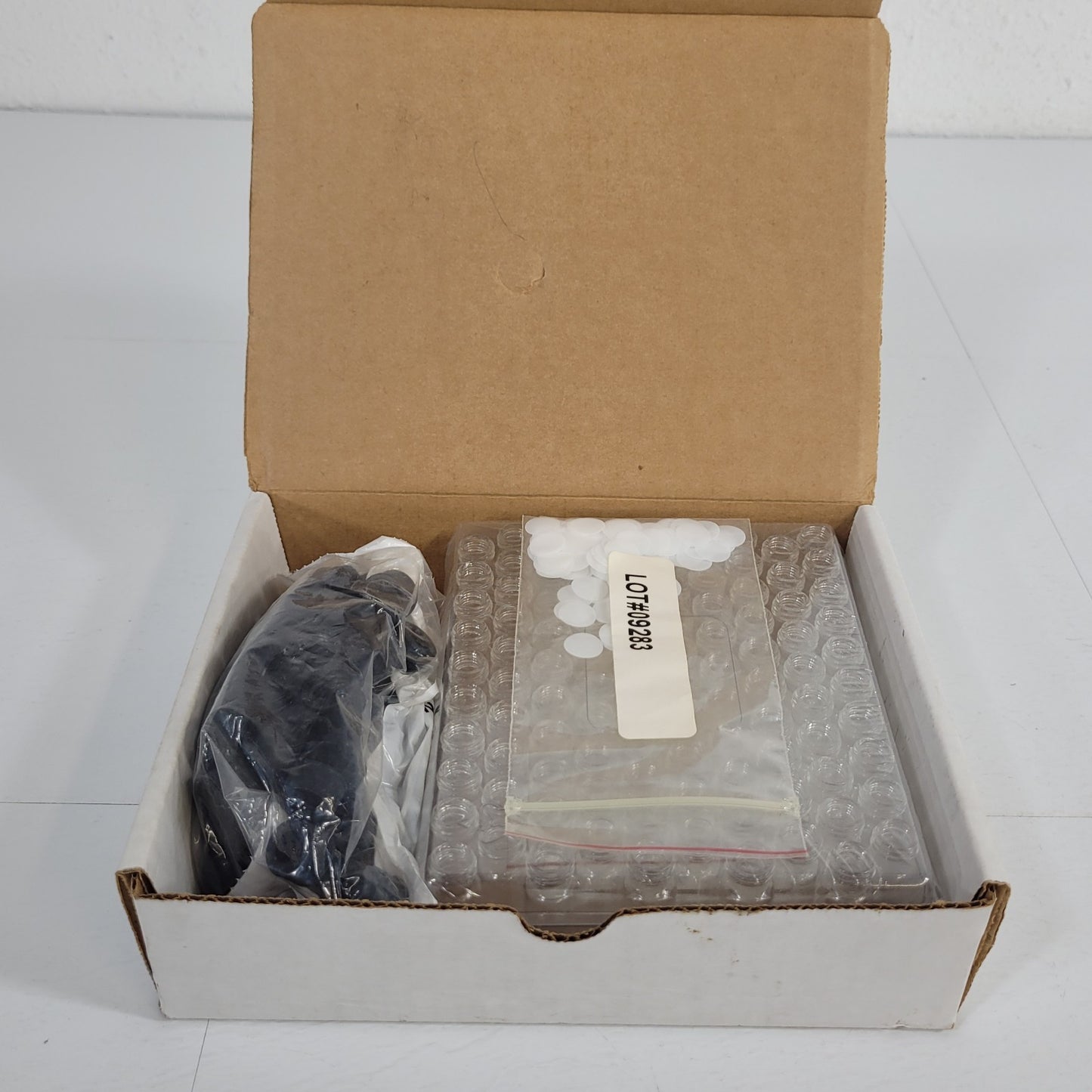 National Scientific C4015-90 Clear 4ml Vial Kit 100 Tubes & Black Open Top Caps