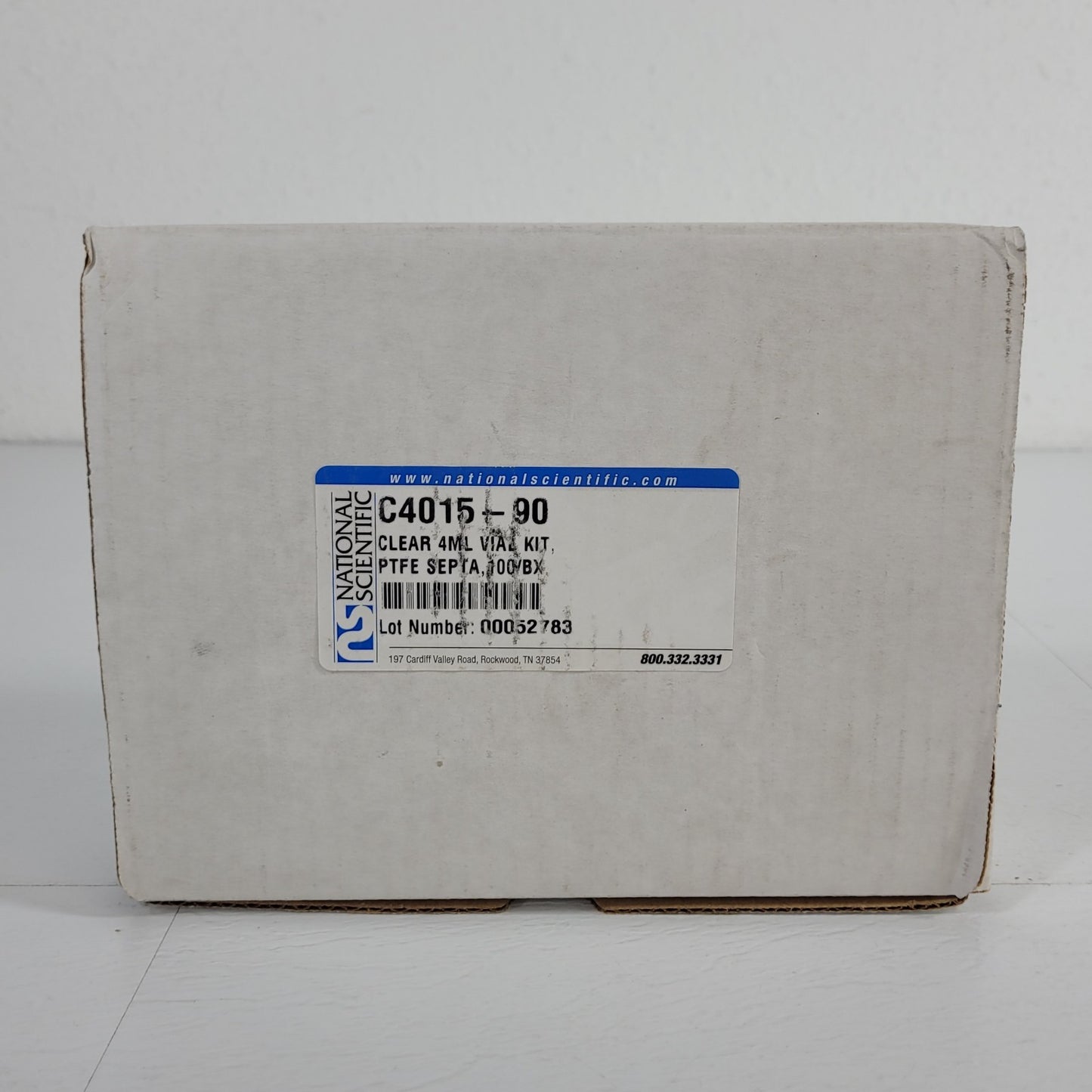 National Scientific C4015-90 Clear 4ml Vial Kit 100 Tubes & Black Open Top Caps