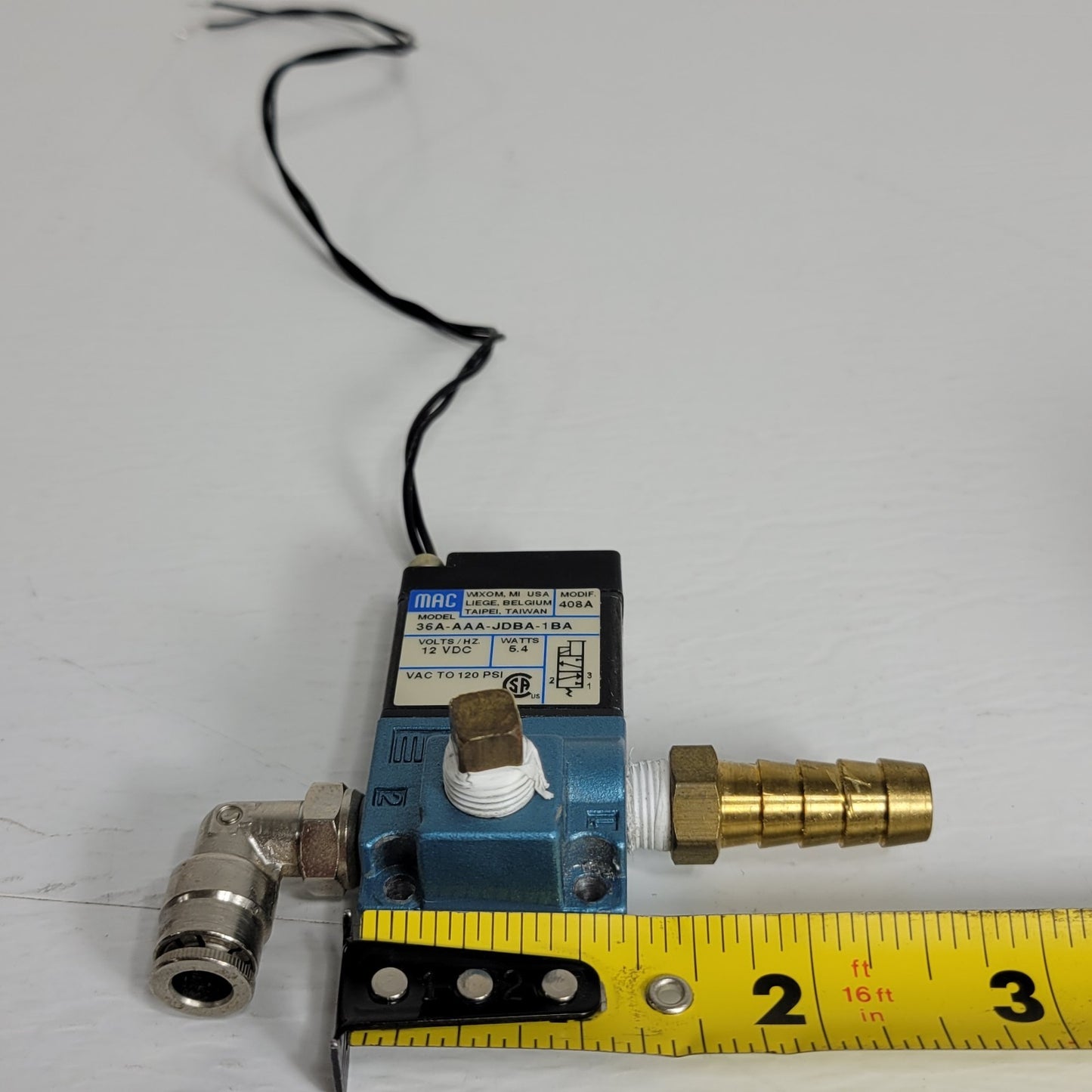 MAC 36A 3 Way Poppet Valve 36A-AAA-JDBA-1BA Soleniod Valve 1/8" NPT