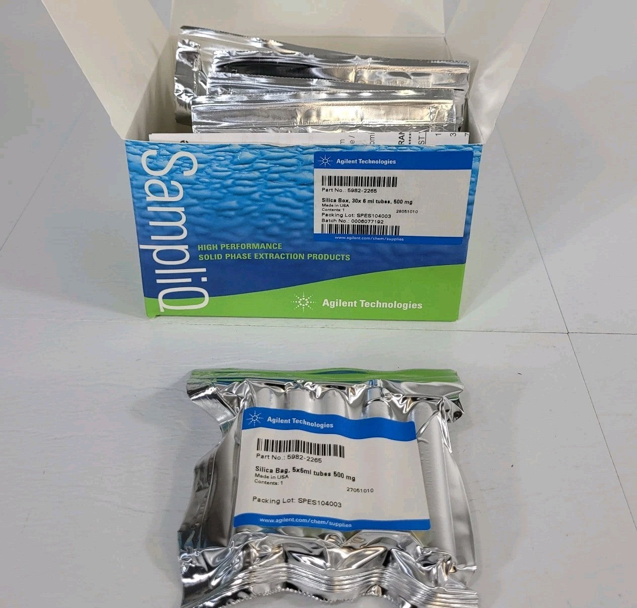 Agilent Technologies 6ml Plastic Tubes 6 Total Packs 500mg 5982-2265 SampliQ