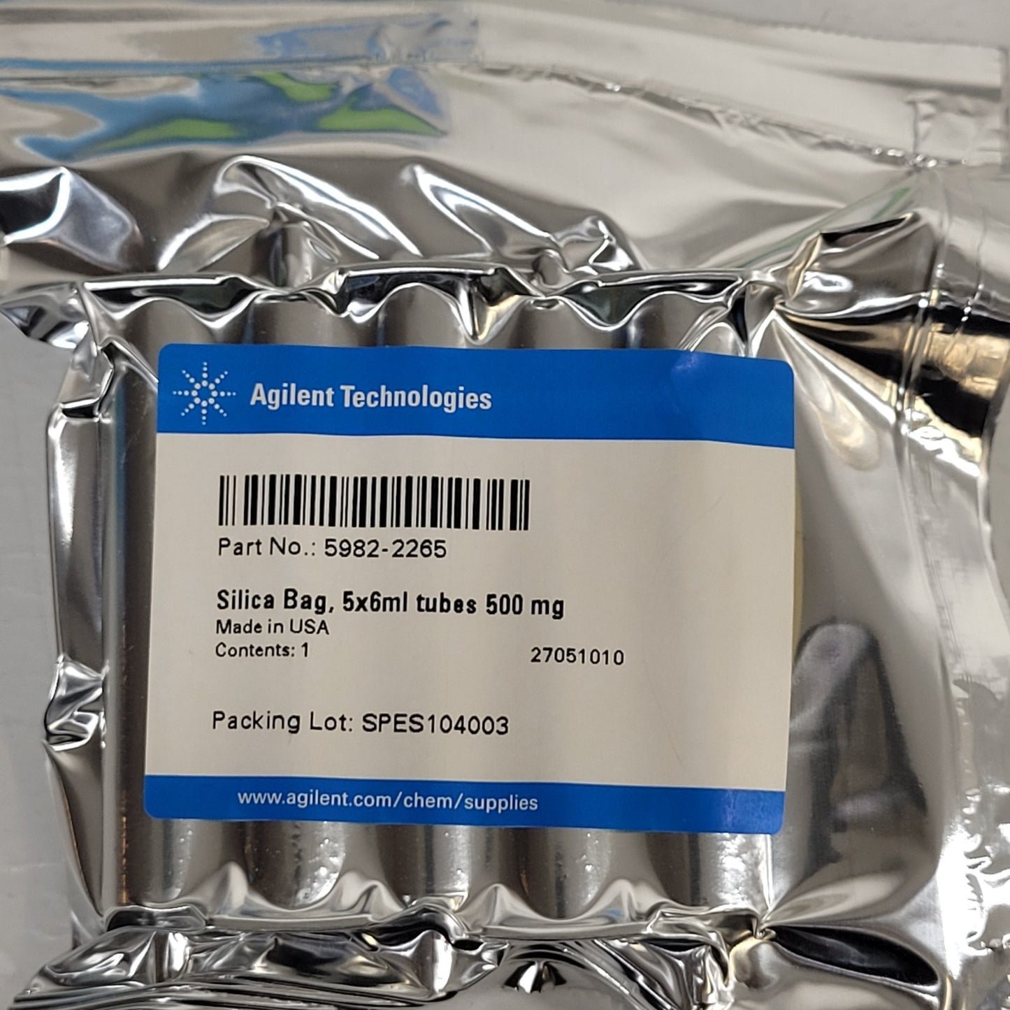 Agilent Technologies 6ml Plastic Tubes 6 Total Packs 500mg 5982-2265 SampliQ