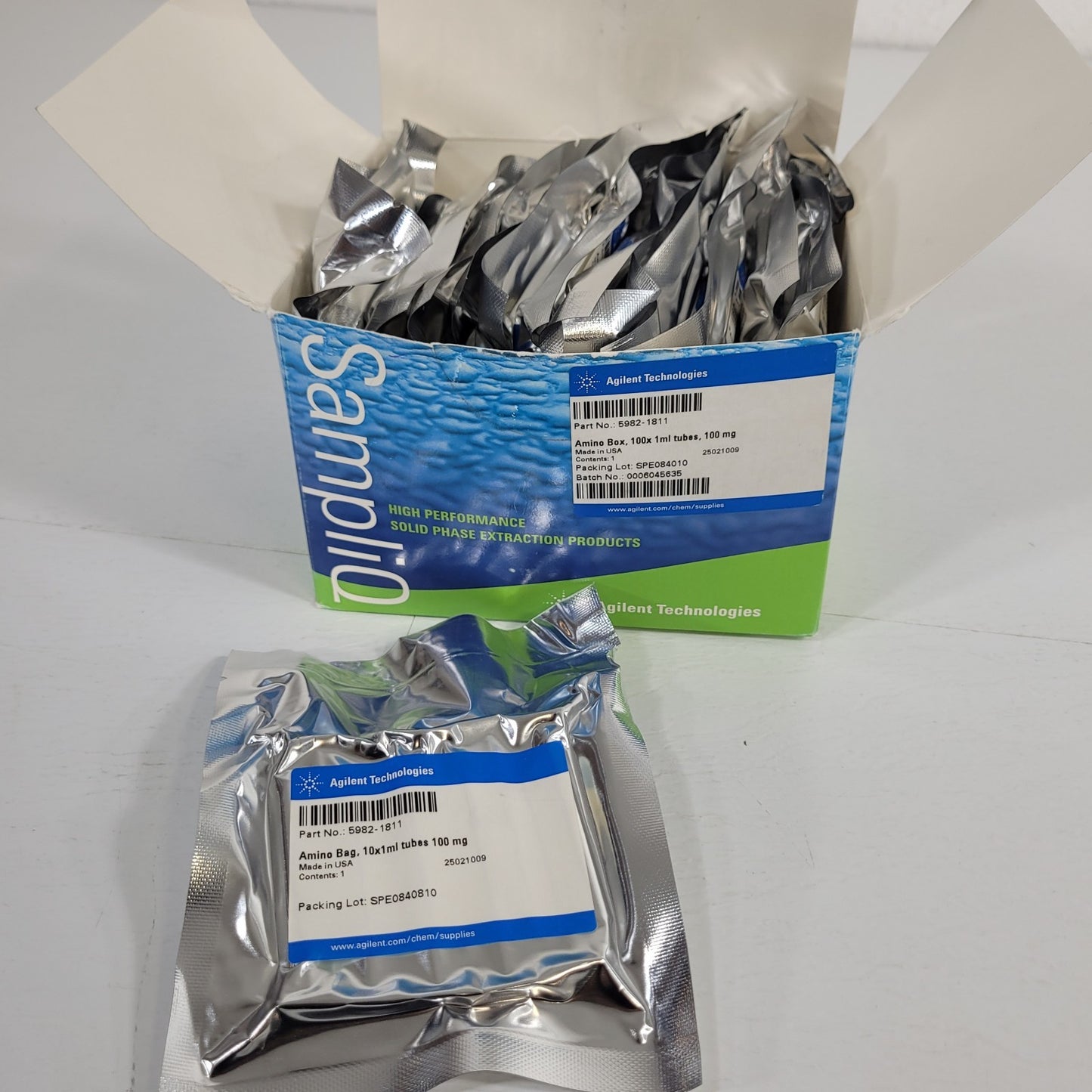 Agilent Technologies 1mL Plastic Tubes 14 Total Packs 100mg 5982-1811 SampliQ