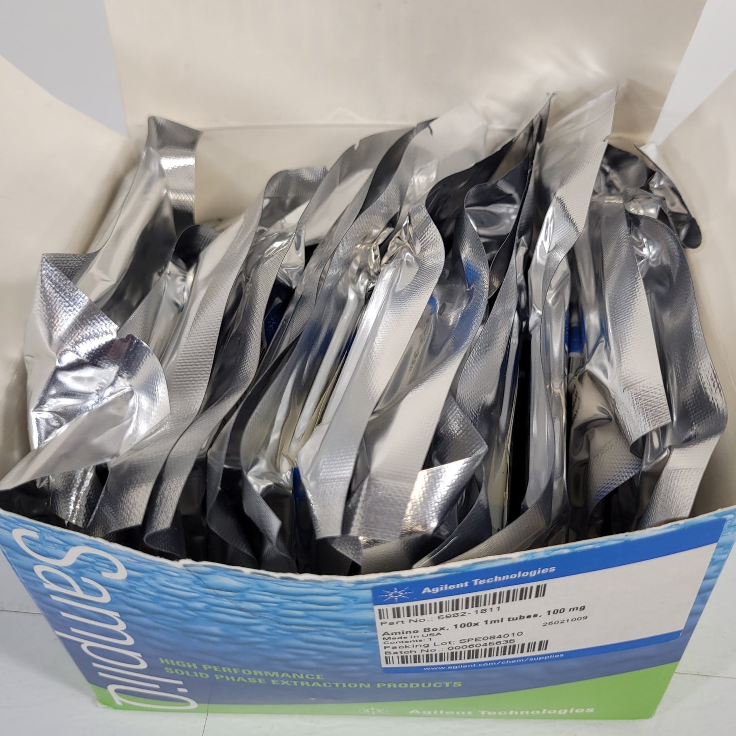 Agilent Technologies 1mL Plastic Tubes 14 Total Packs 100mg 5982-1811 SampliQ