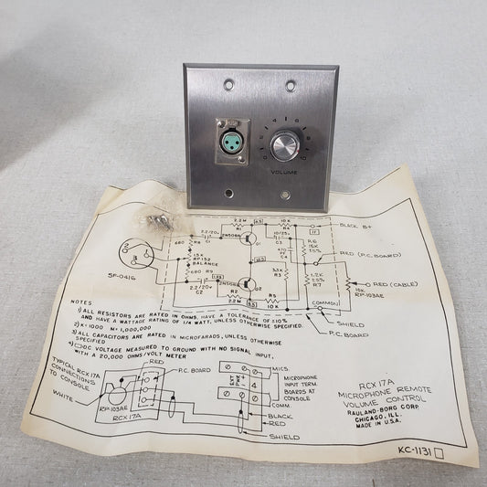 RCX17A 3-Pin XLR Volume Adjustment Wall Plate Double Gang Stainless Steel