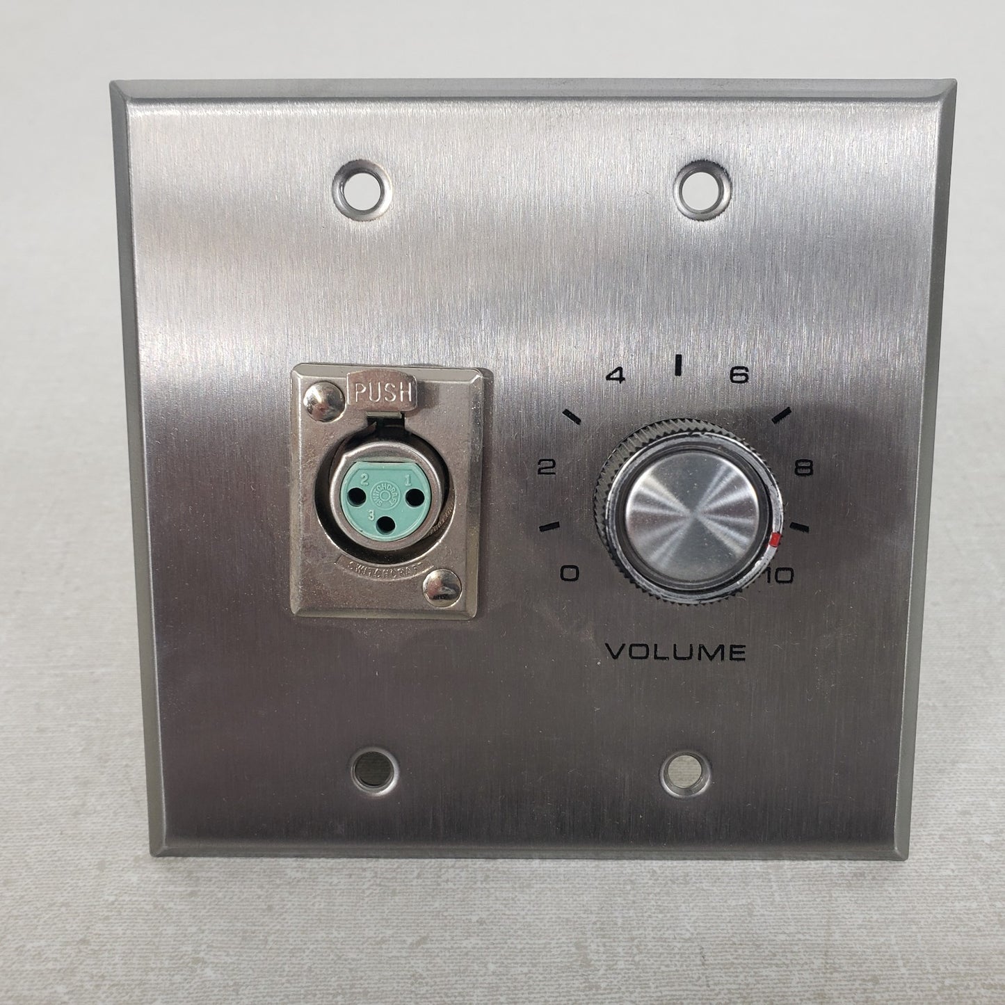 RCX17A 3-Pin XLR Volume Adjustment Wall Plate Double Gang Stainless Steel