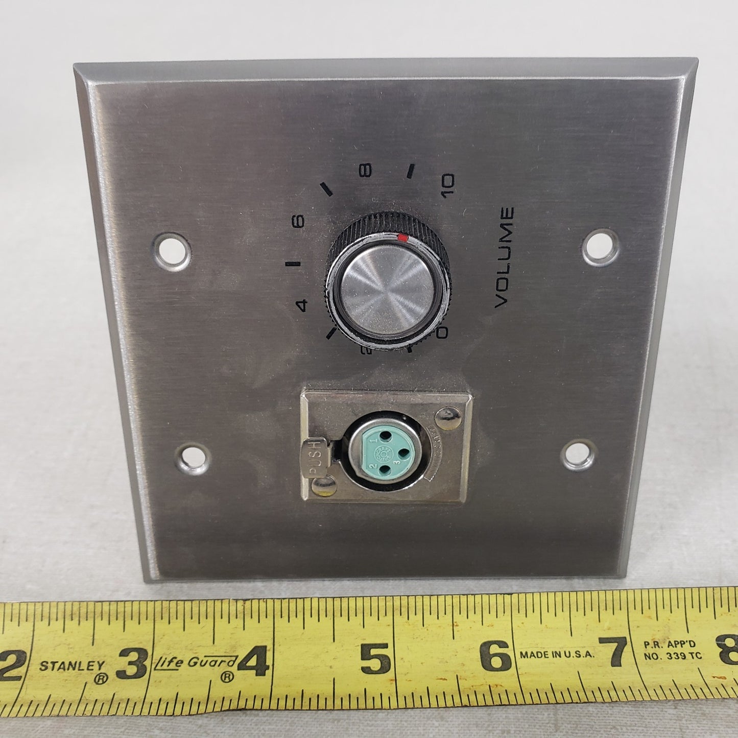 RCX17A 3-Pin XLR Volume Adjustment Wall Plate Double Gang Stainless Steel
