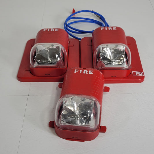 Lot Of 3 FCI Gamewell Spectralert S241575-FC Strobe 15cd 24V Red