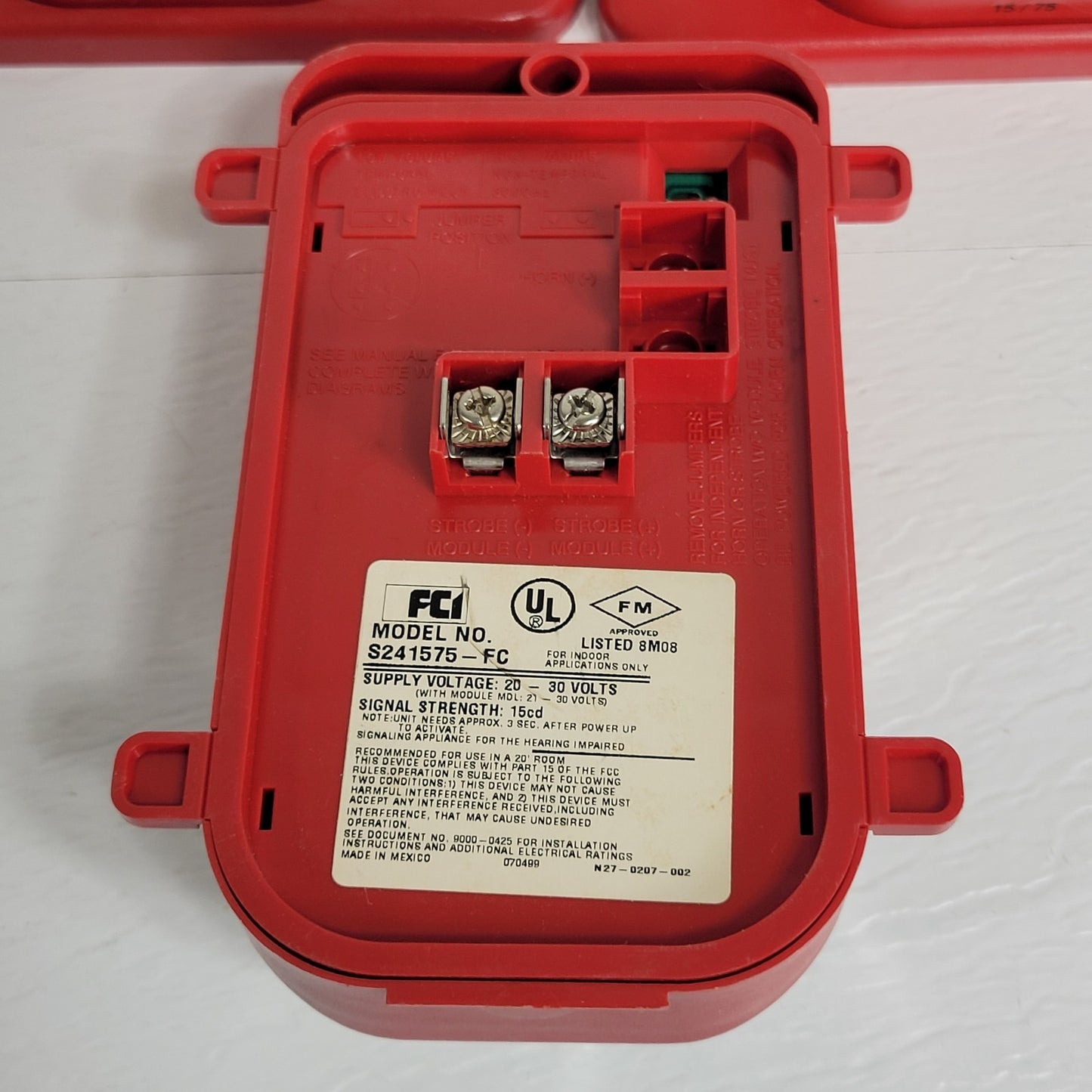 Lot Of 3 FCI Gamewell Spectralert S241575-FC Strobe 15cd 24V Red