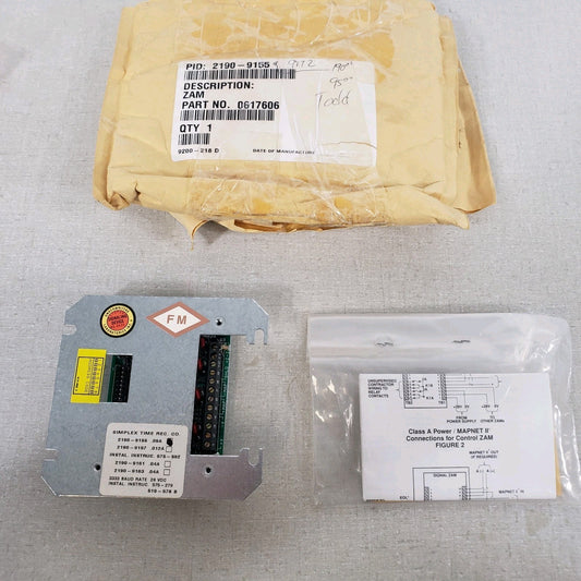 Simplex 2190-9155 Zone Addressable Monitor Module ZAM P/N 0617606 Fire Alert