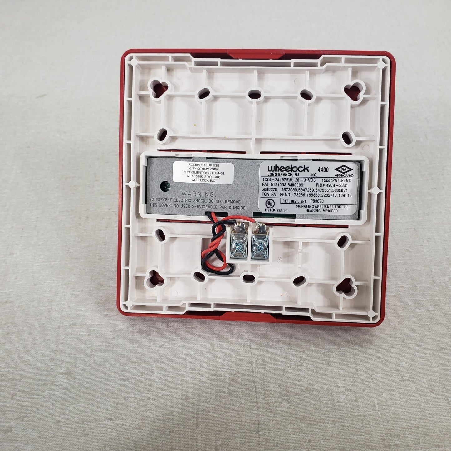 Wheelock RSS-241575W-FR Fire Alarm Strobe Remote Sync Red Indicator