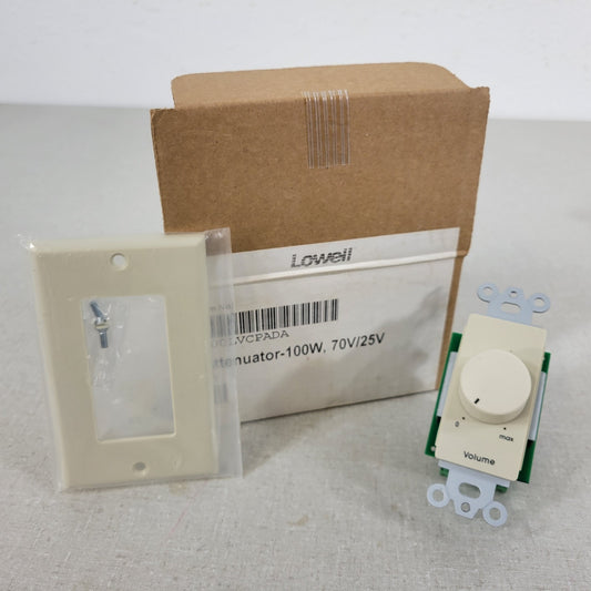 Lowell 100LVCPADA Volume Attenuator Single Gang With Wall Plate 100W 70V/25V