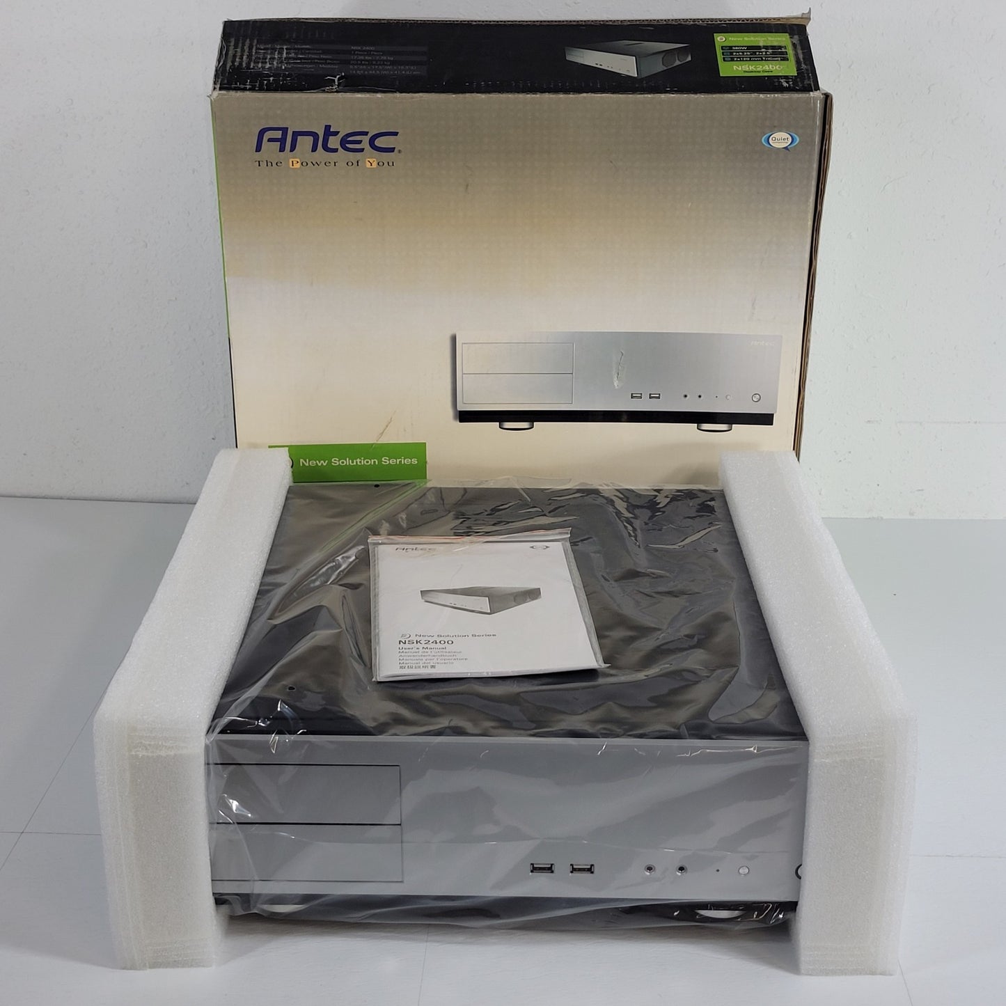 Antec NSK2400 Solution Series Steel Micro ATX Desktop Computer Case Black/Silver