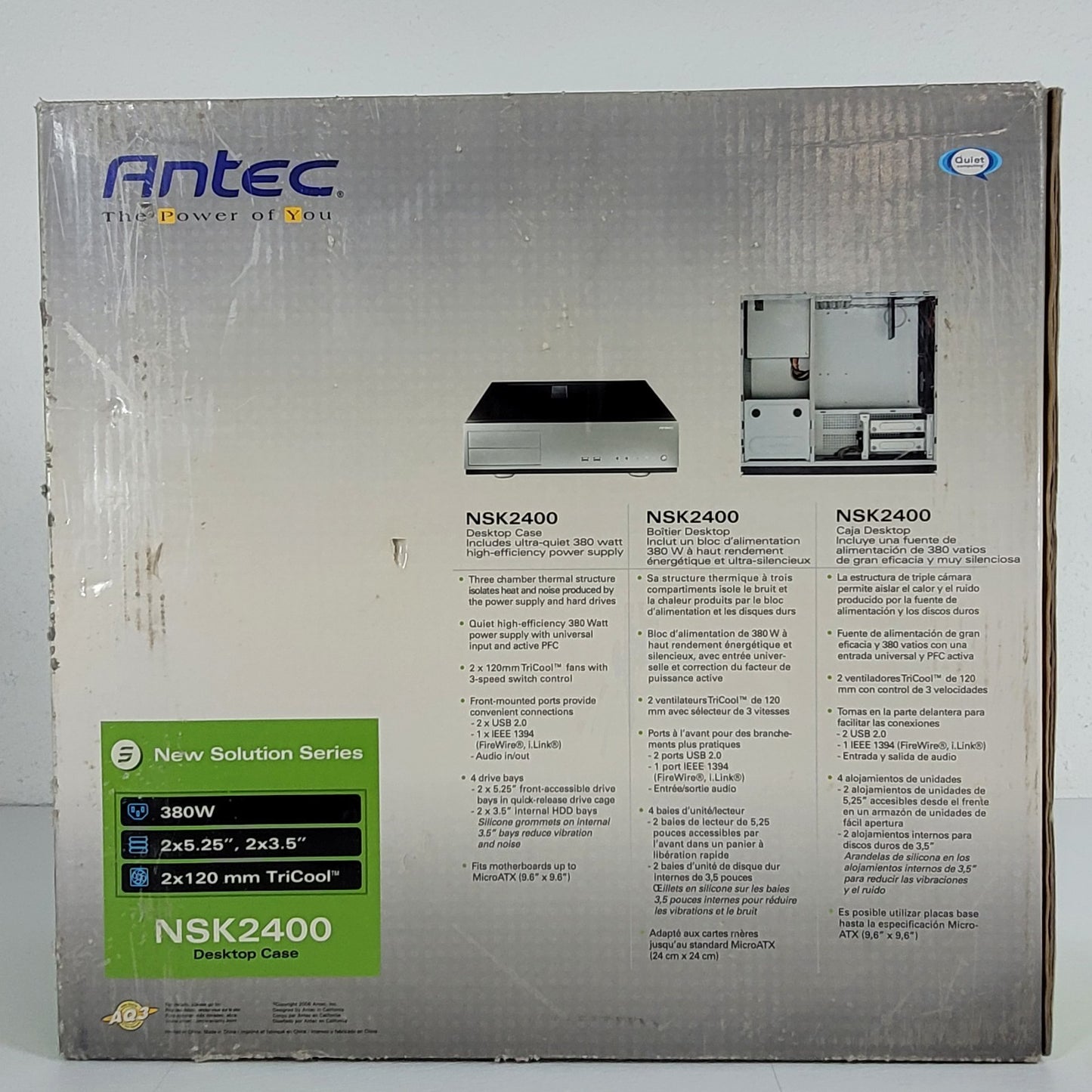 Antec NSK2400 Solution Series Steel Micro ATX Desktop Computer Case Black/Silver