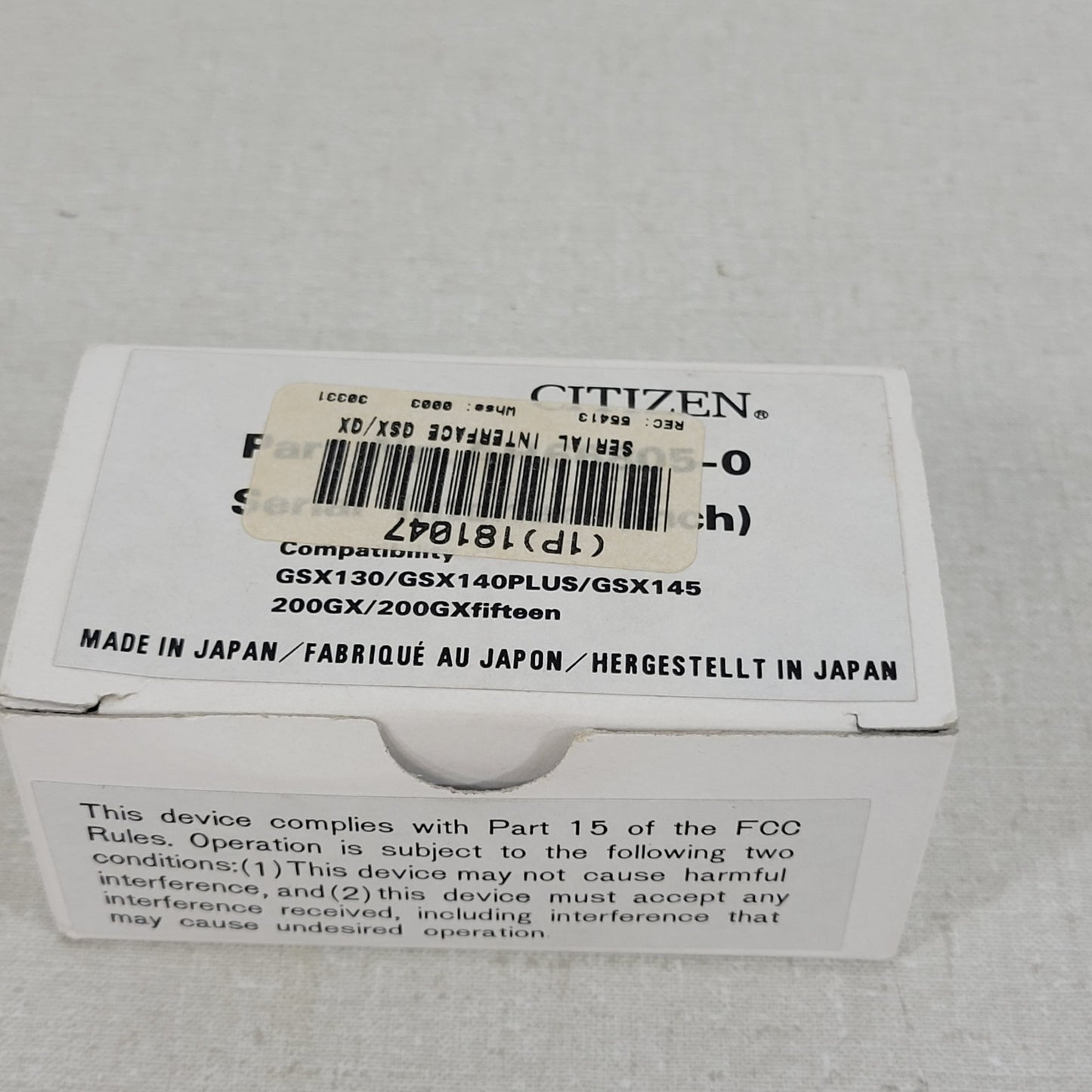 Citzen Serial Interface GSX/GX AH66805-0 GSX130 GSX140PLUS GSX145 200GX 200GX15