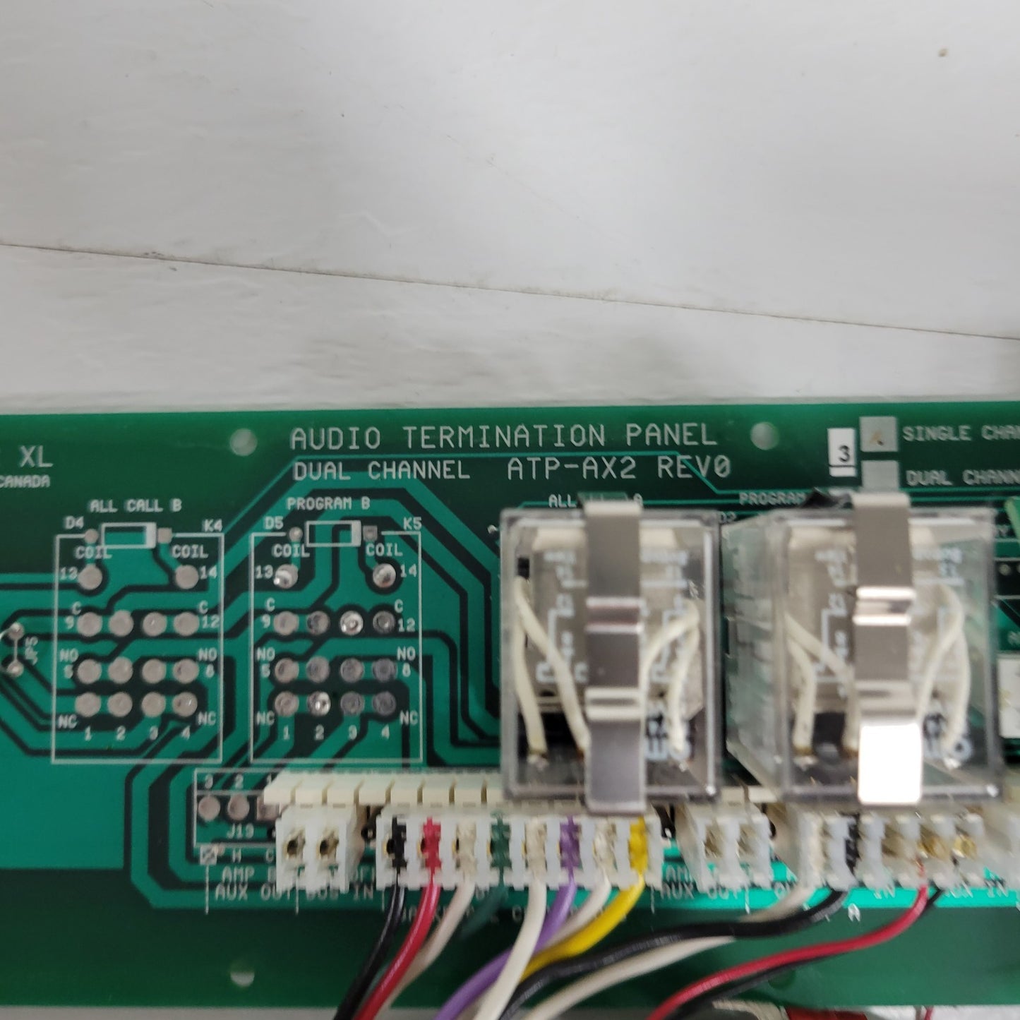 Telecor XL ATP-AX2 REV0 Dual Channel Audio Termination Panel PCB