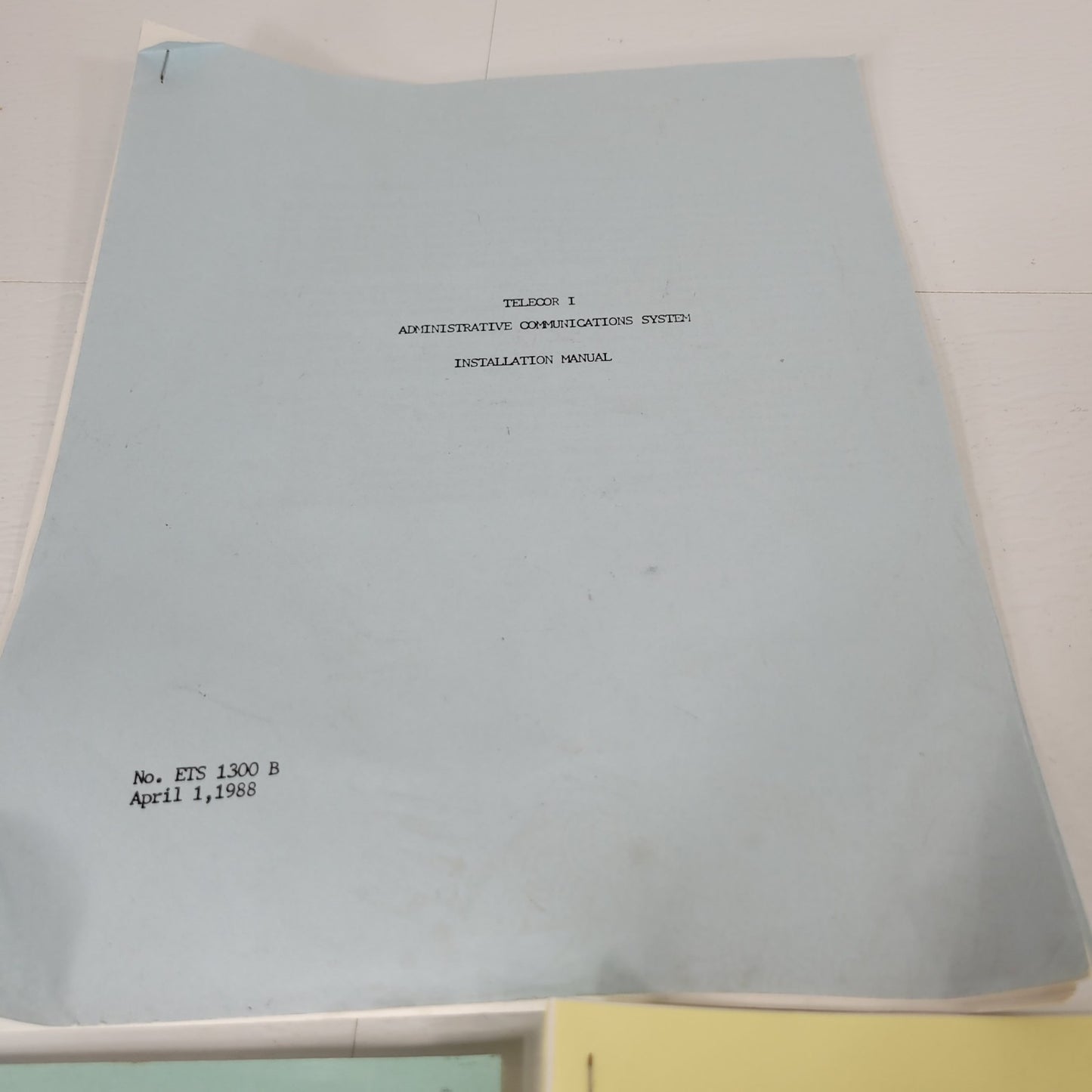 Telecor I Administrative Communications System Programming Instruction Manual