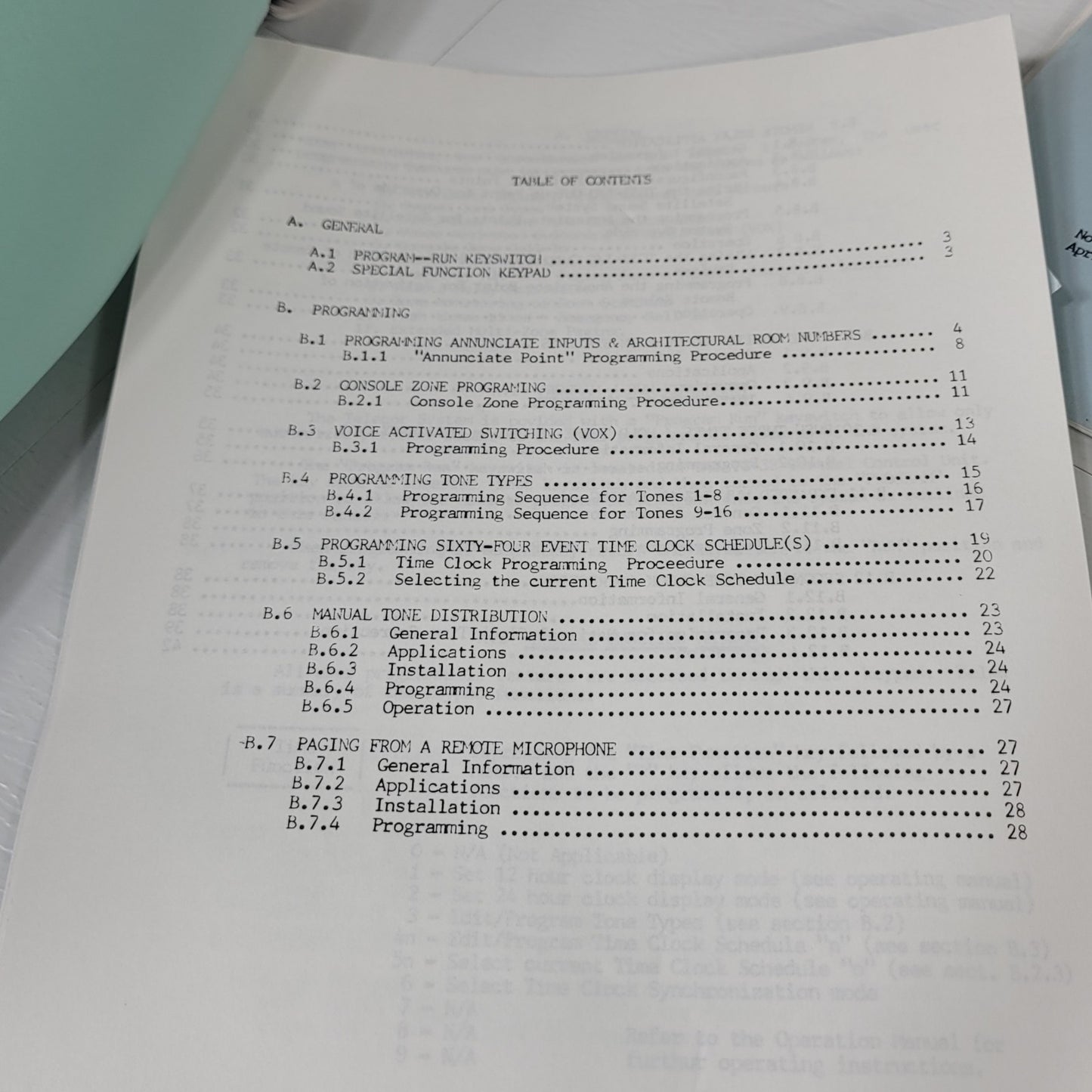 Telecor I Administrative Communications System Programming Instruction Manual