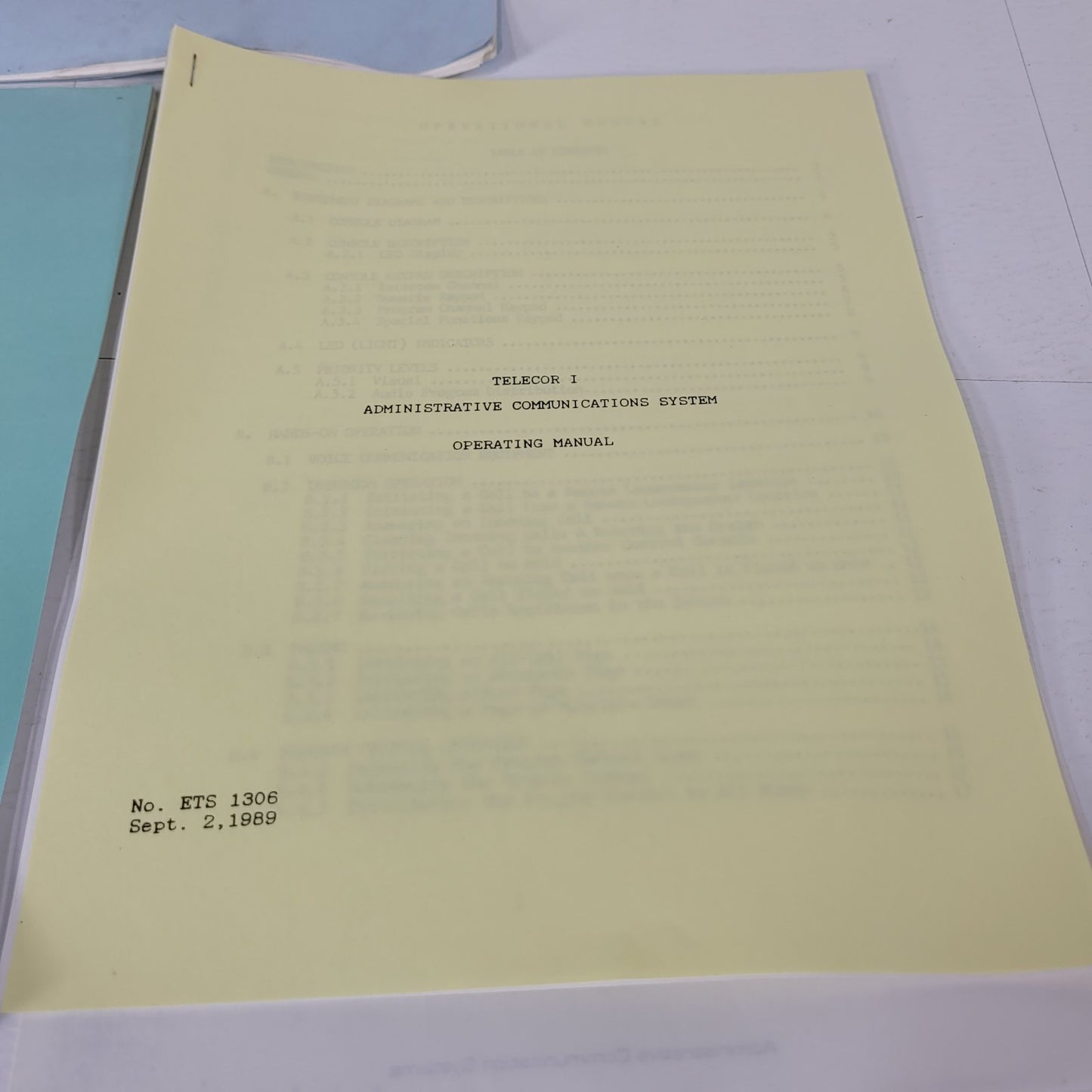 Telecor I Administrative Communications System Programming Instruction Manual