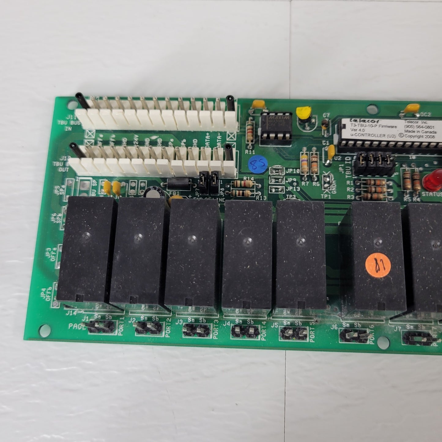 Telecor T3-TBU-22 Terminal Unit Relay Interface Alarm Control Circuit Board