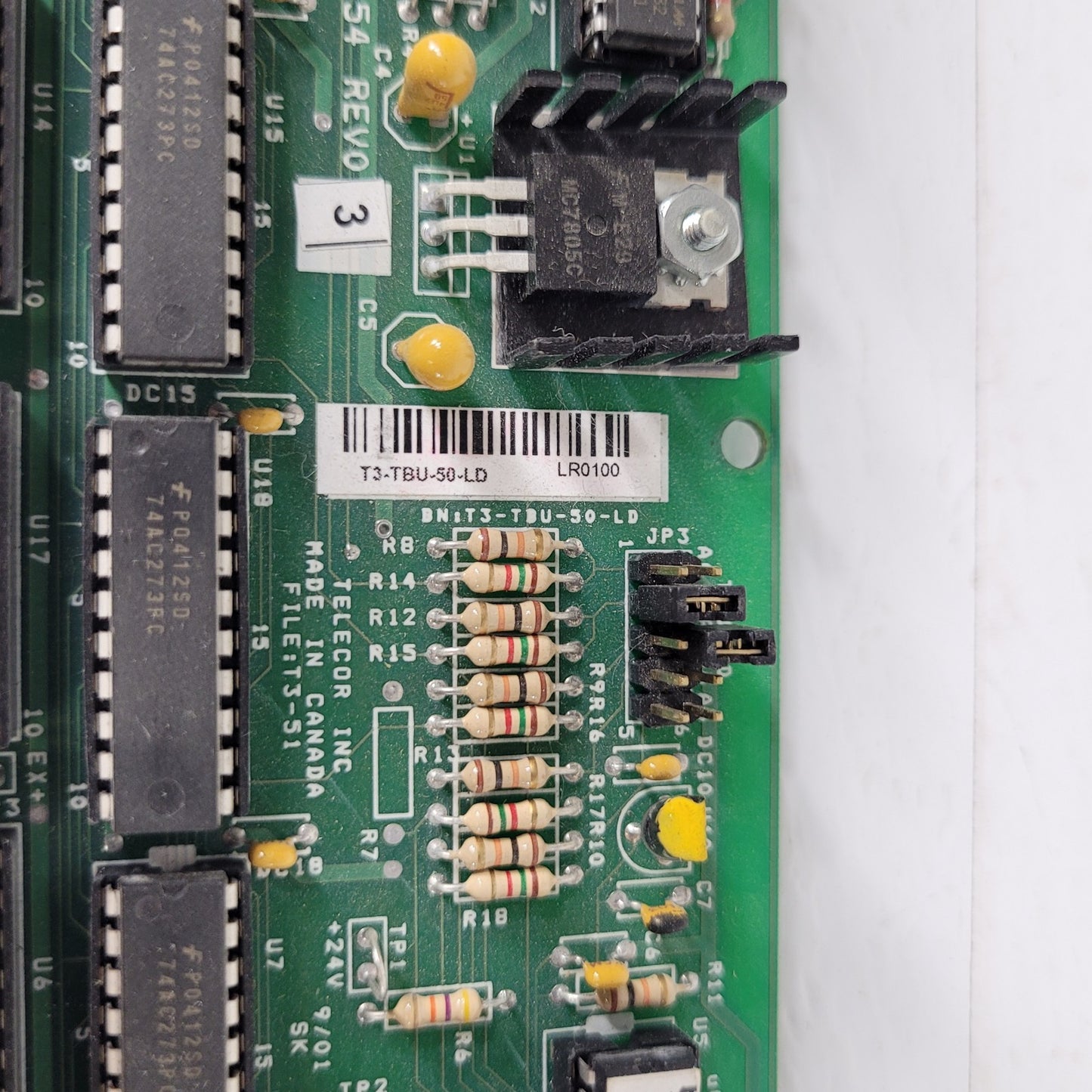 Telecor T3-TBU-54 Rev Terminal Unit Relay Interface Alarm Control Circuit Board