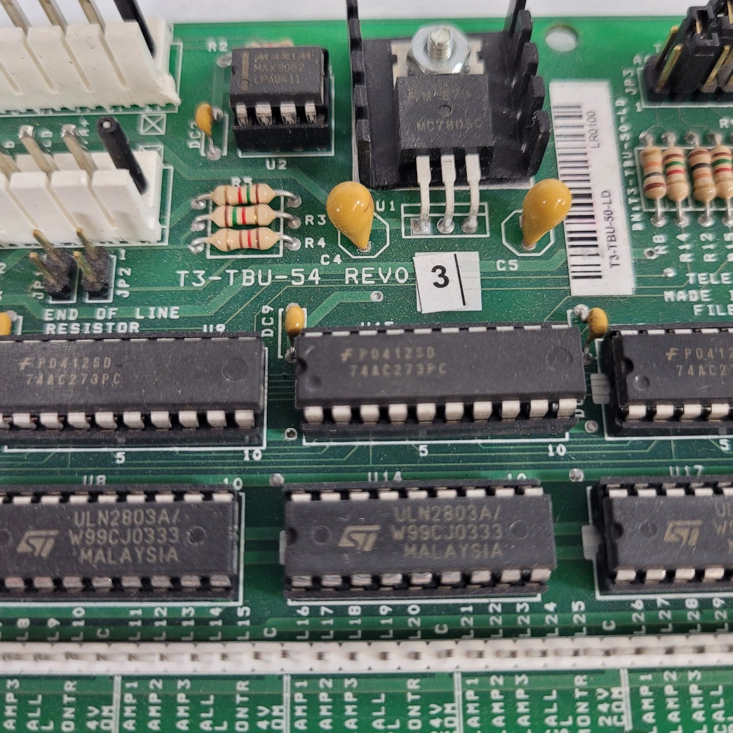 Telecor T3-TBU-54 Rev Terminal Unit Relay Interface Alarm Control Circuit Board