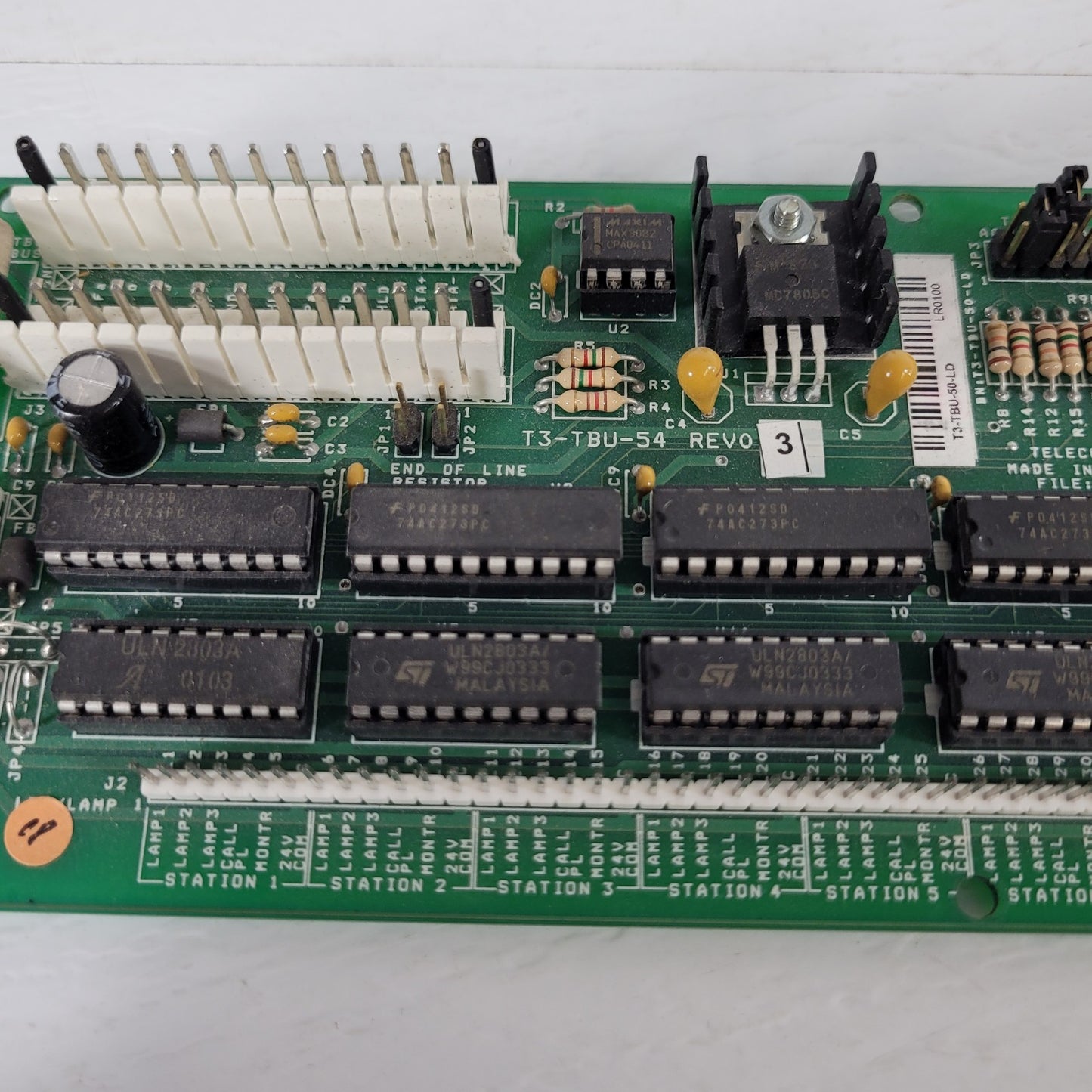 Telecor T3-TBU-54 Rev Terminal Unit Relay Interface Alarm Control Circuit Board